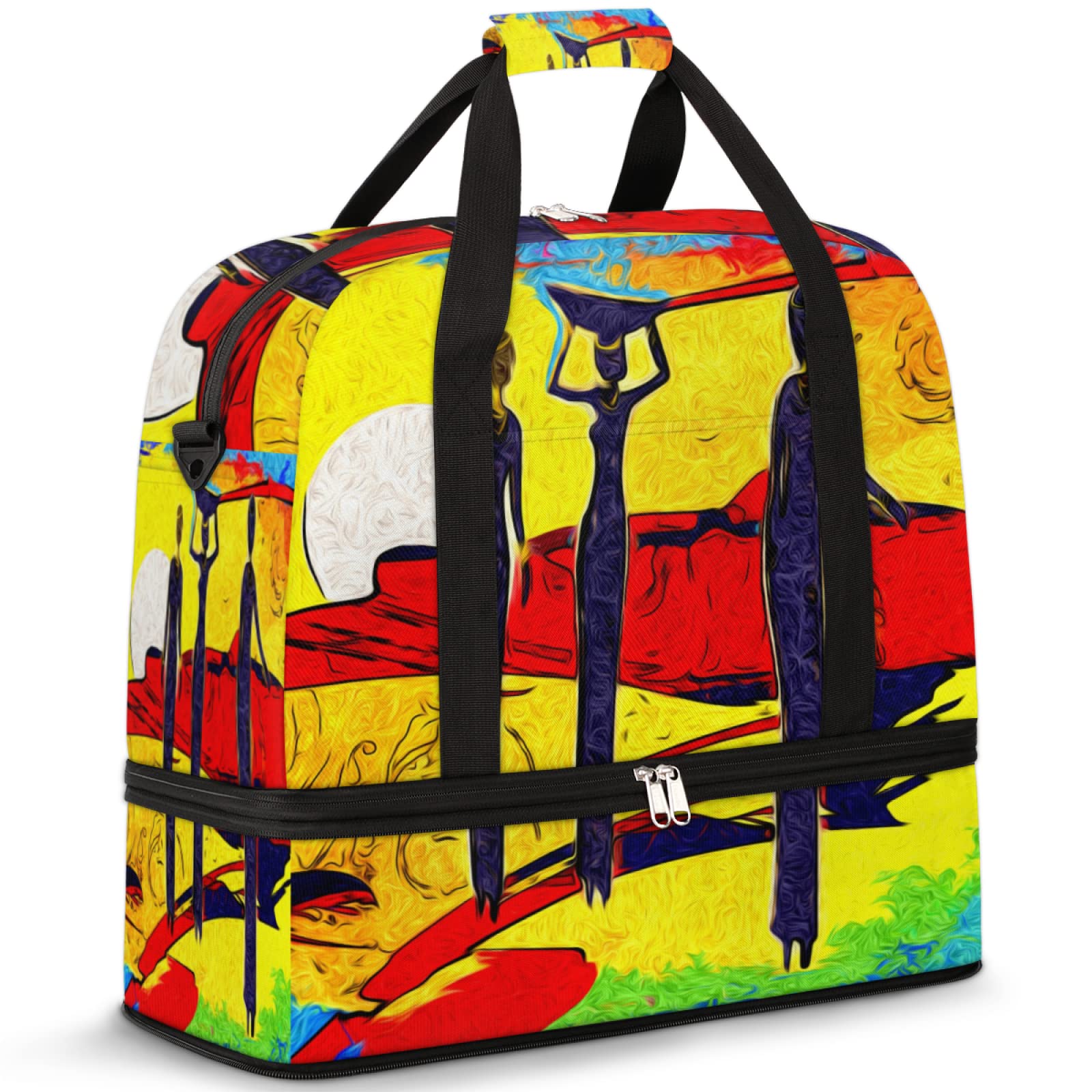 **Large Foldable Waterproof Weekender Bag for Women with Shoe Compartment - Lightweight Travel Duffel, Gym & Sports Tote - Perfect for Hiking, Beach, Picnic & Carry-On Travel**