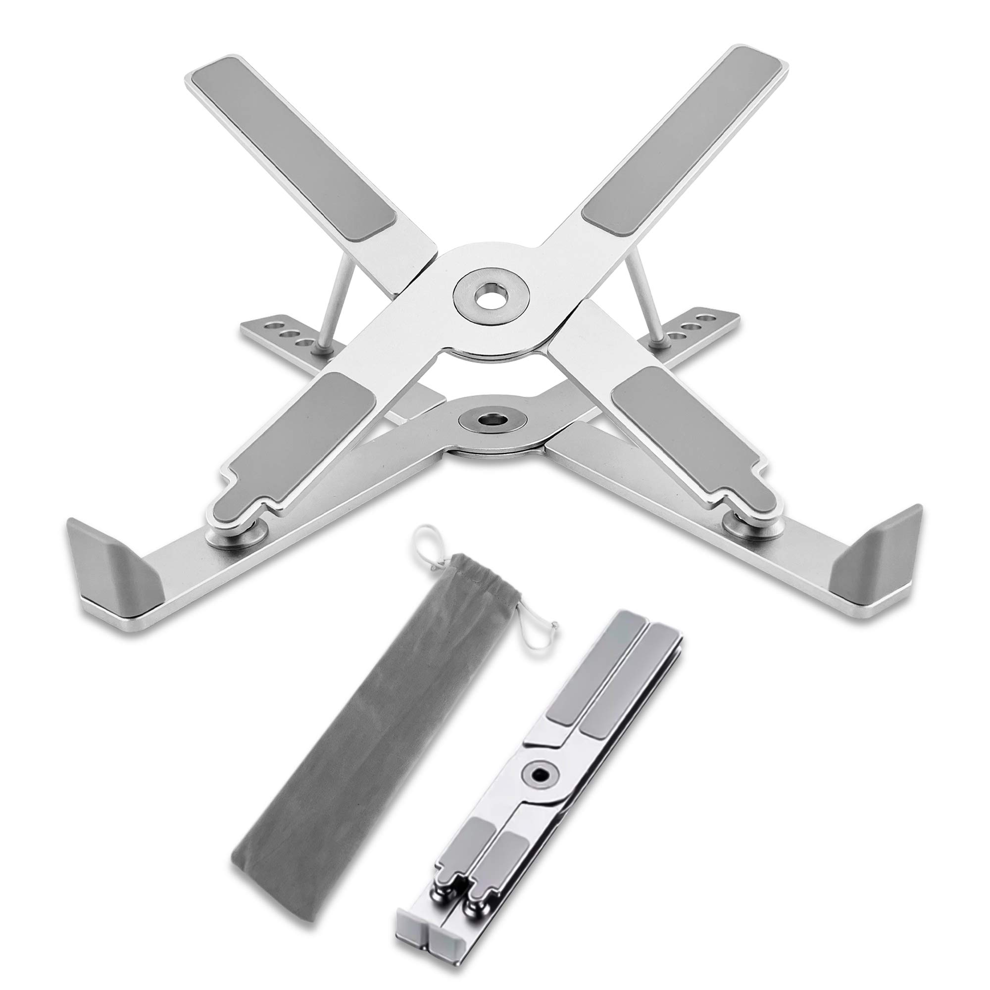 URAAL Adjustable Ergonomic Laptop Stand - Portable Aluminum Alloy Folding Computer Stand for MacBook, iPad & Tablets - Lightweight Desk Accessory for Home Office, Gaming & Travel Use