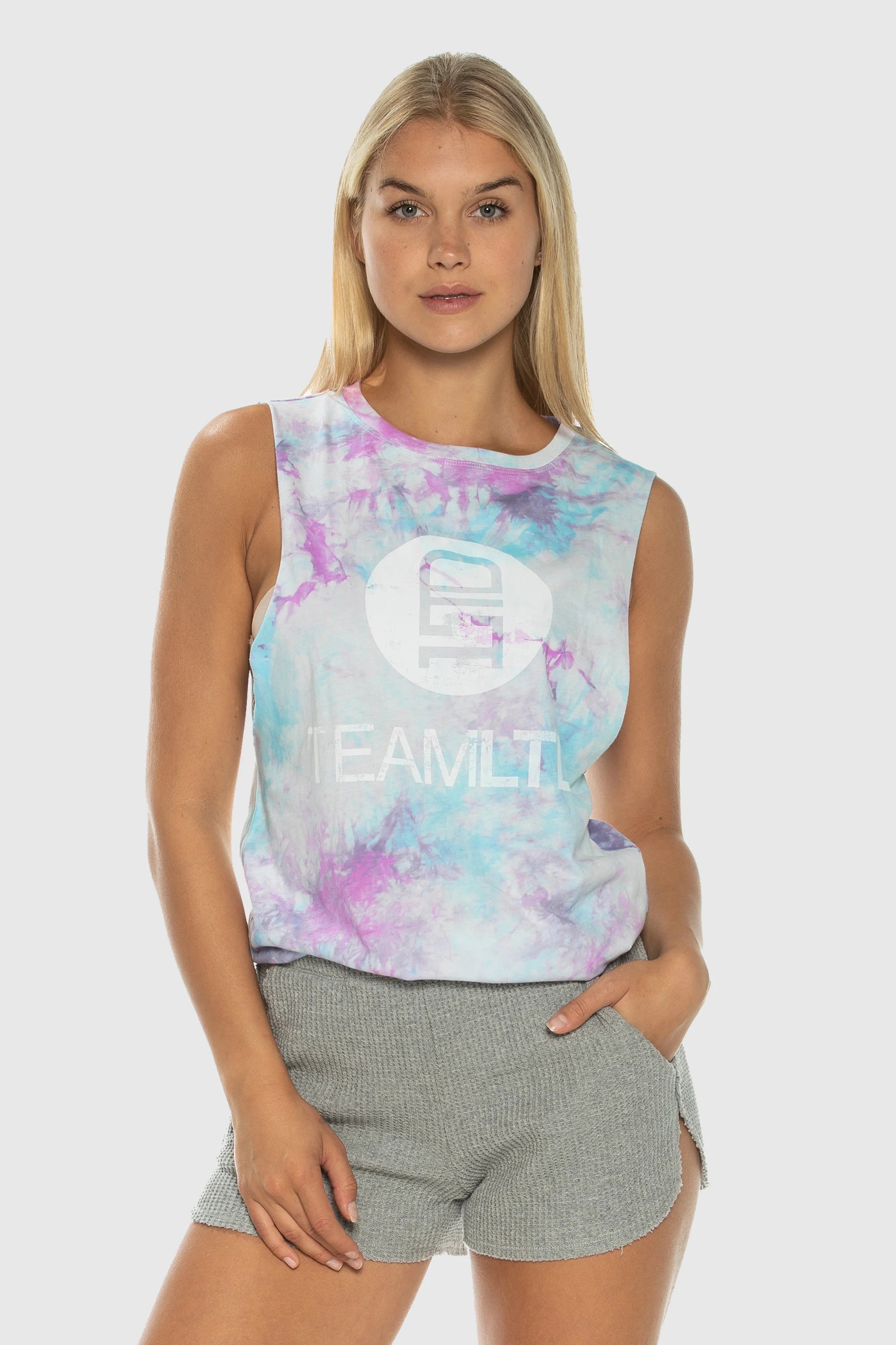 Trendy Tie Dye Logo Tank Tops for Women - Soft Breathable Cotton Summer Sleeveless Shirts - Perfect for Beach, Music Festivals & Casual Outfits