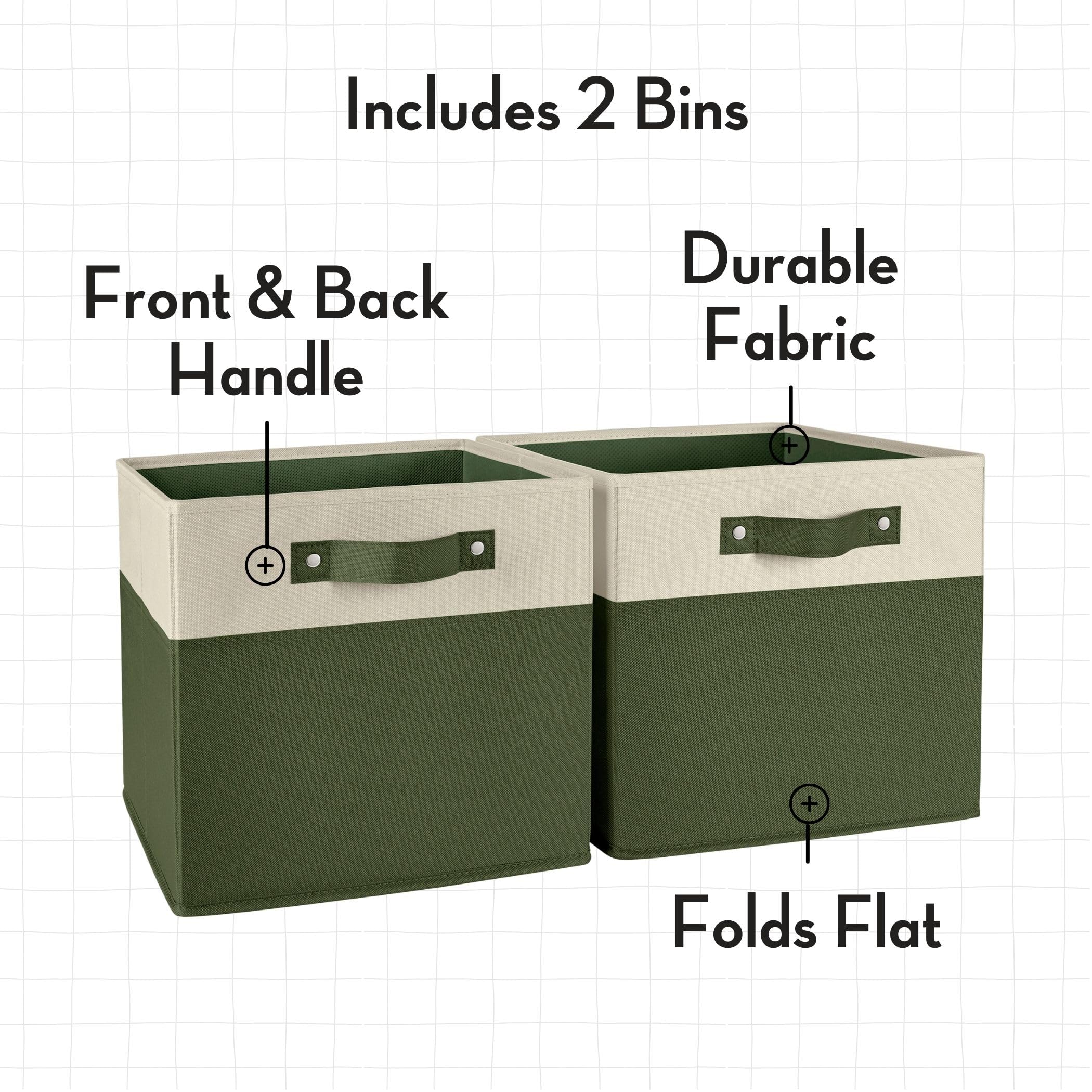 RiverRidge Kids Study Desk and Chair Set with Storage Cubbies, Drawer & Bookshelves - Adjustable Height Children's Art Table for Bedroom, Homeschooling & Playroom - Includes 2 Foldable Fabric Storage Bins (Olive Green)