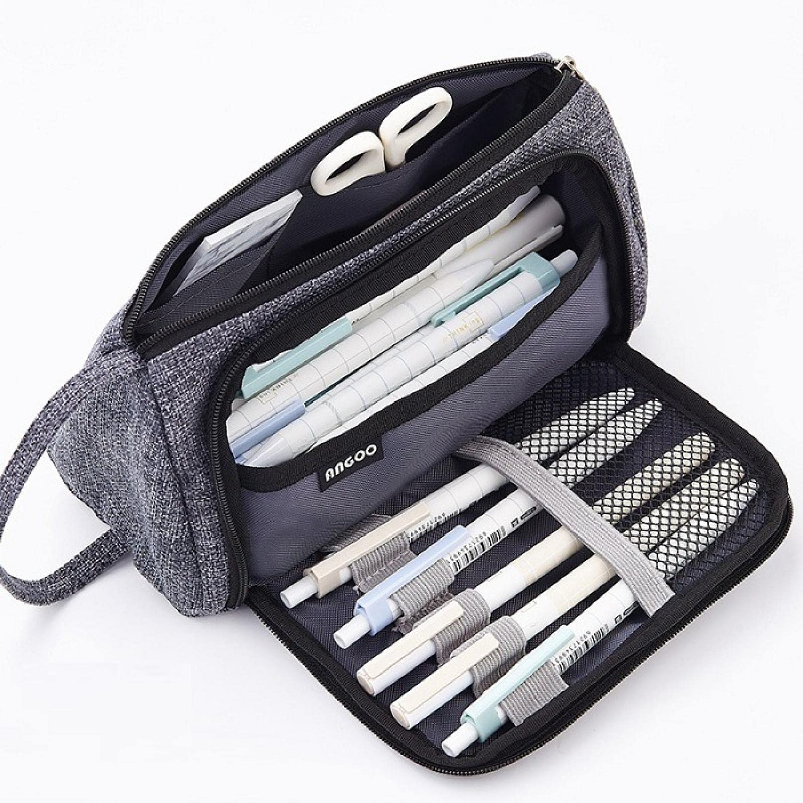 Large-Capacity Canvas Pencil Case - Korean Style Cute Stationery Organizer for School, College & Office - Perfect for Students, Artists & Work Essentials Storage
