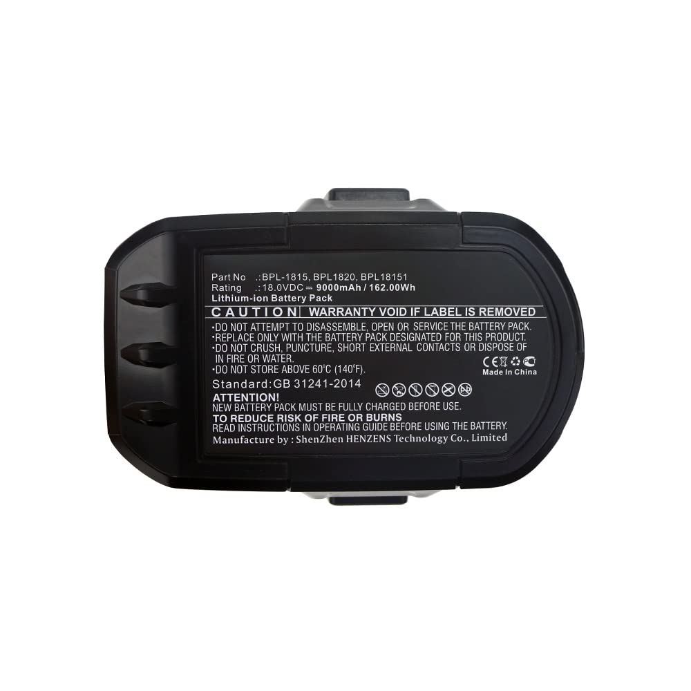 Synergy Digital 18V 9000mAh Li-ion Replacement Battery for Ryobi P310 Power Tools - Ultra High Capacity Compatible with Ryobi BPL-1815 - Perfect for Drilling, Sawing & DIY Home Improvement Projects