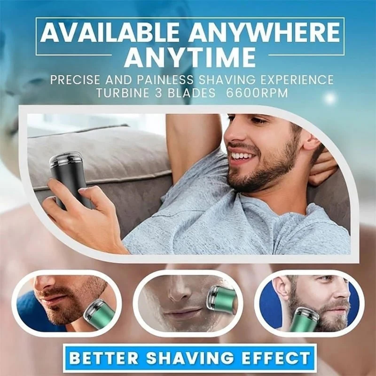 Allison Shaver - Compact USB Rechargeable Electric Razor for Men, Portable Wet/Dry Facial Hair Trimmer, Washable Travel Shaver with Precision Blades (Black) - Perfect for Travel, Gym, Office & Daily Grooming