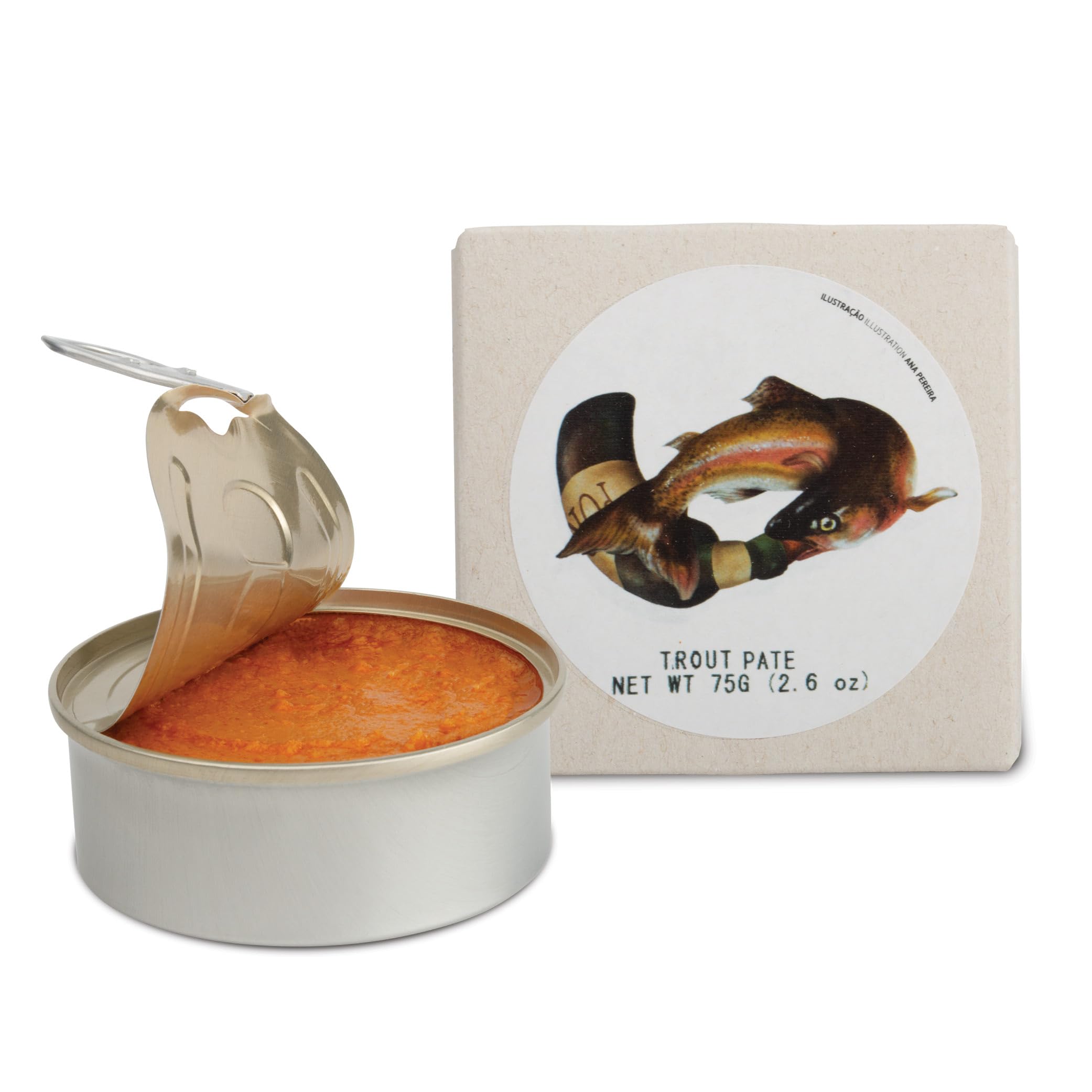 Premium Wild Caught Portuguese Canned Trout Paté with Port Wine by Jose Gourmet - High Protein, Omega-3 Rich, Sustainable Seafood in 75g Can - Perfect for Charcuterie Boards, Gourmet Snacks & Healthy Lunch Spreads