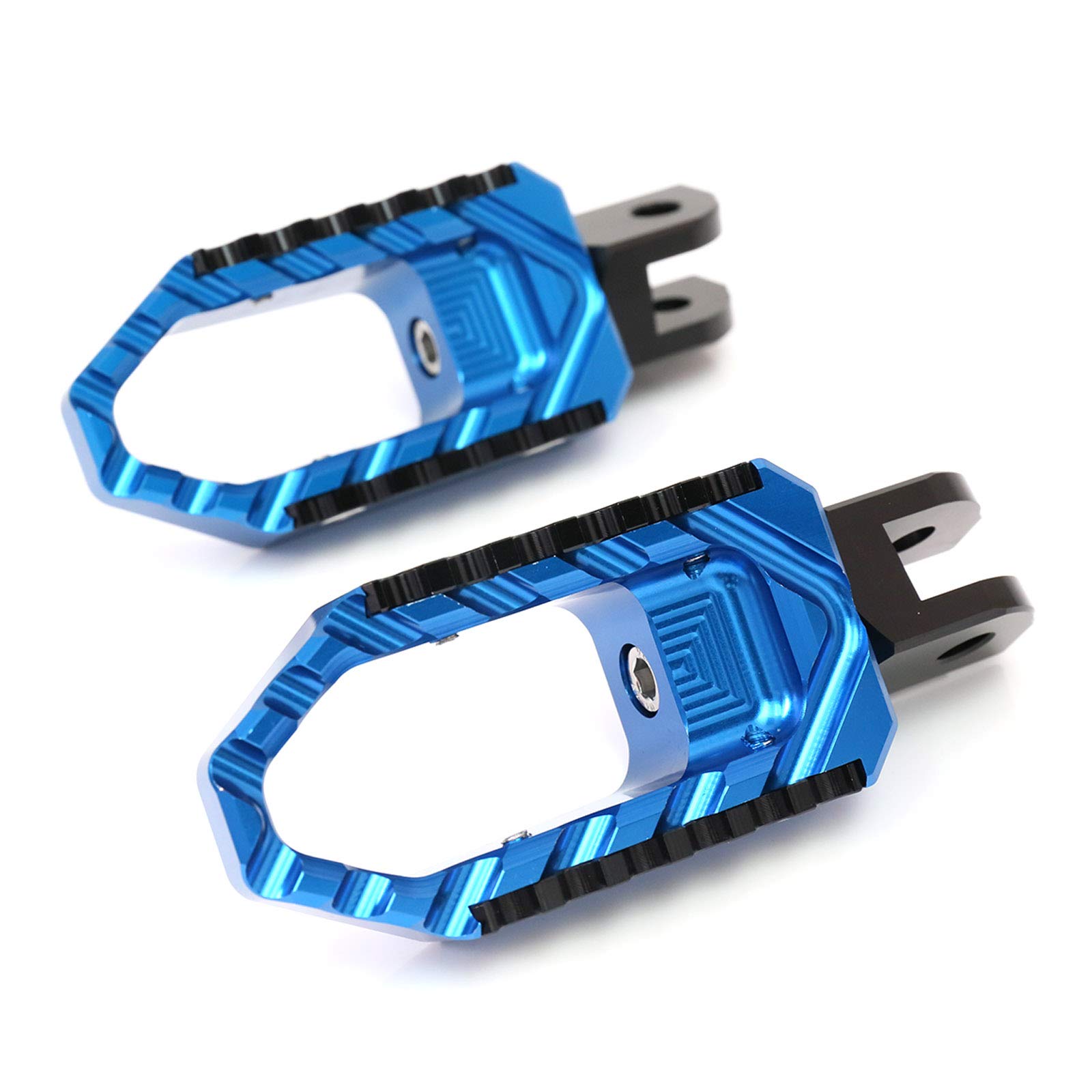 Autobahn88 Motorcycle Footpegs Set - Front & Rear Touring Style Non-Extension for Ducati Multistrada 1000/DS (2003-2010) - Blue | Comfortable Riding Position for Long Distance Touring & Adventure Motorcycling