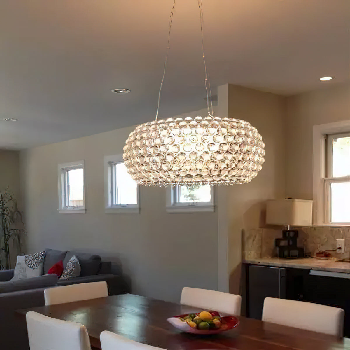 Elegant Caboche Pendant Light - Modern Glass Ceiling Lamp for Dining Room, Kitchen Island & Bedroom Decor
