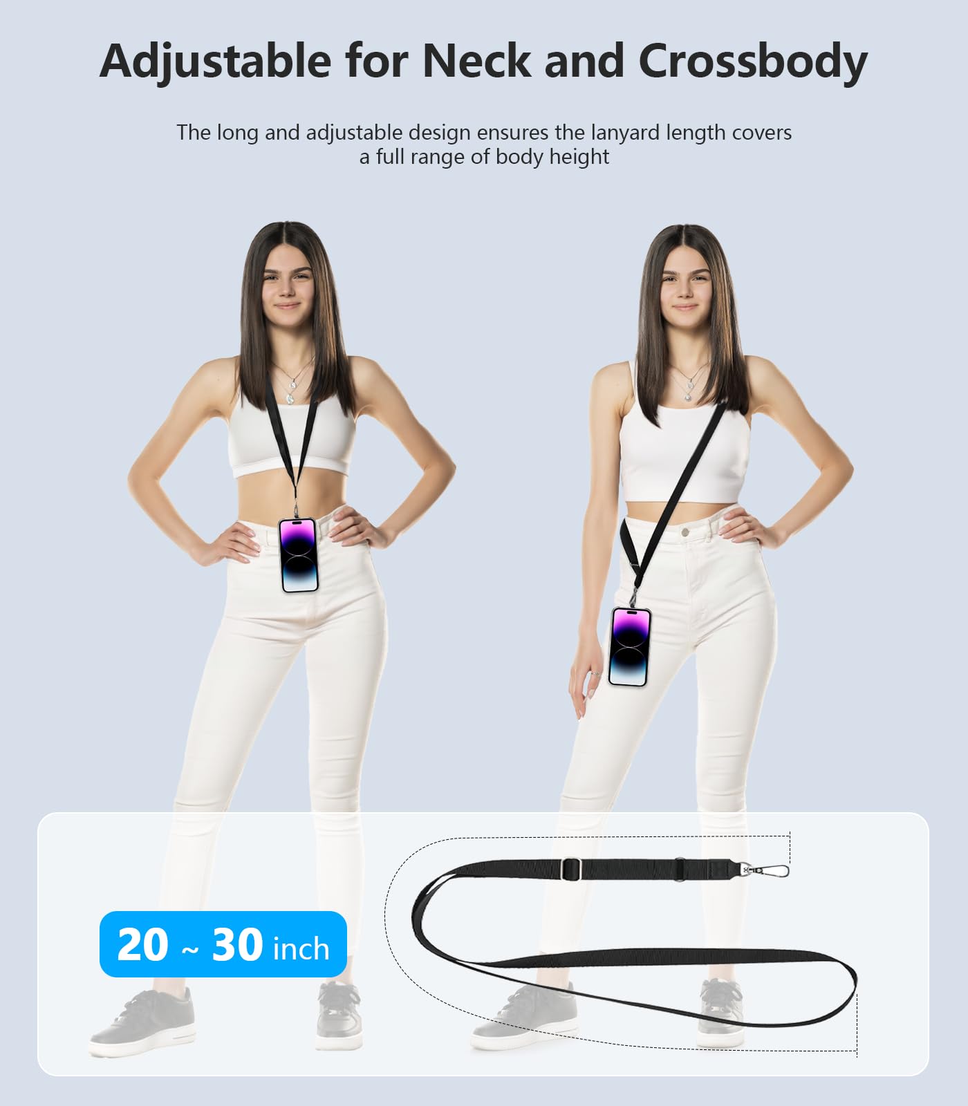 Universal Phone Lanyard for iPhone - Anti-Theft Hands-Free Crossbody Strap (2 Pack) for Travel & Shopping