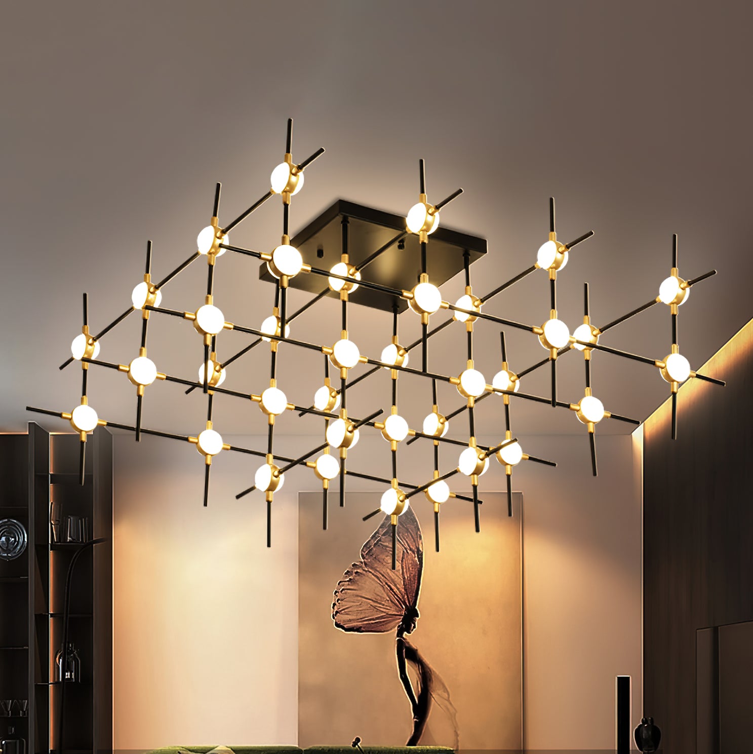 Dorney Modern Floating Ball Ceiling Light Fixture - LED Hanging Sphere Pendant Lamp for Living Room, Bedroom, Dining Room and Office Lighting Decor