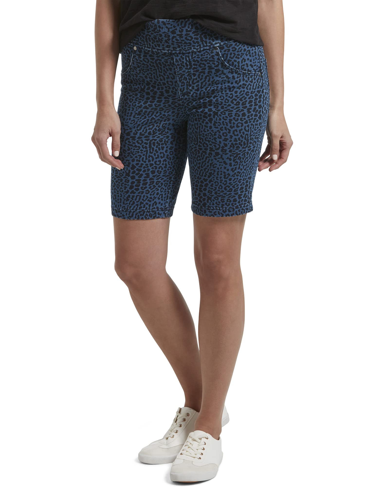 UTOPIA By HUE Women's High Waisted Sculpting Bermuda Shorts - Comfort Waistband & Tummy Control - Perfect for Yoga, Workout & Summer Casual Wear