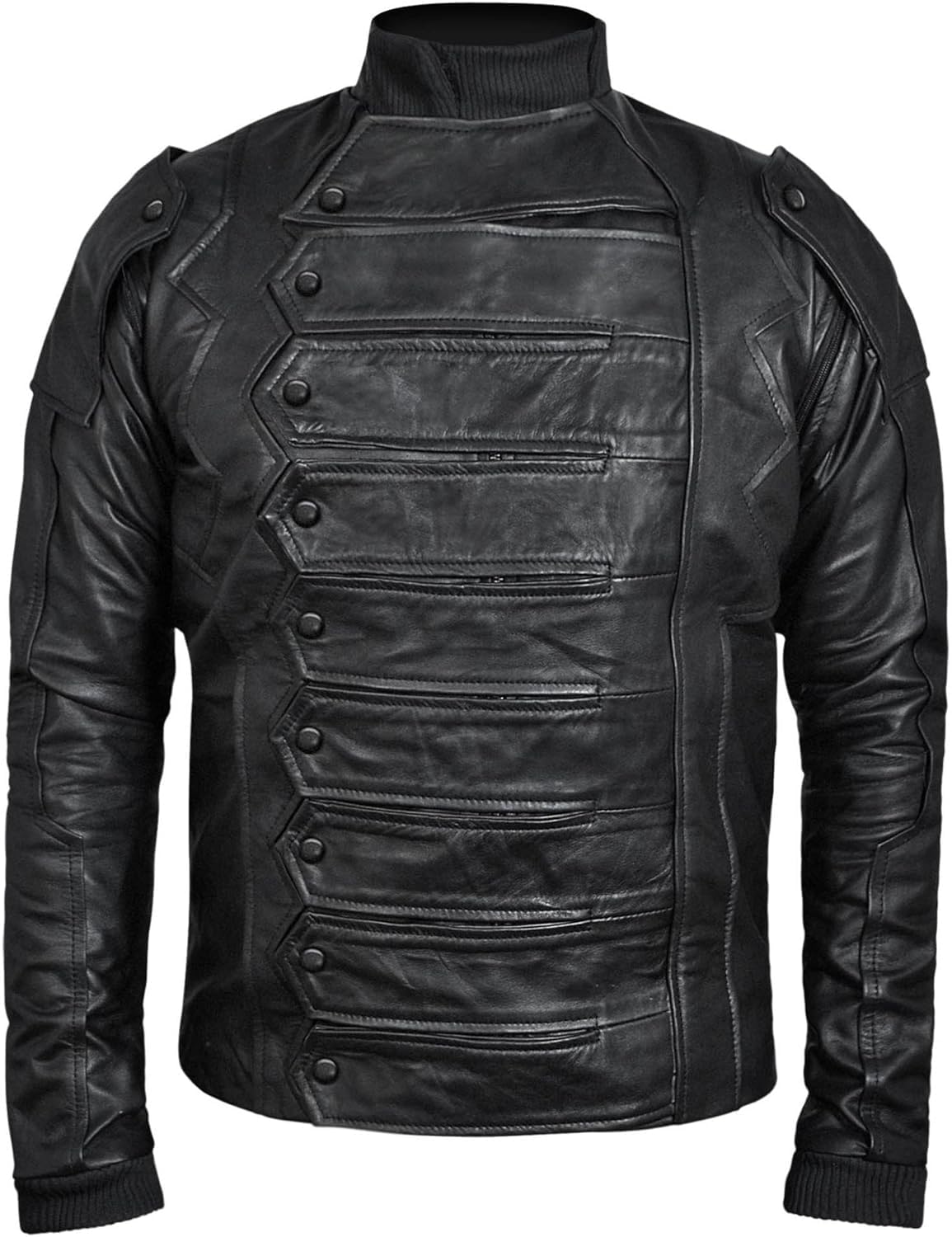 Bucky Straps Black Detachable Sleeves Real Leather Vest Jacket - 2 in 1 Convertible Biker Style for Men & Women | Perfect for Motorcycle Riding, Outdoor Adventures & Fashion Streetwear