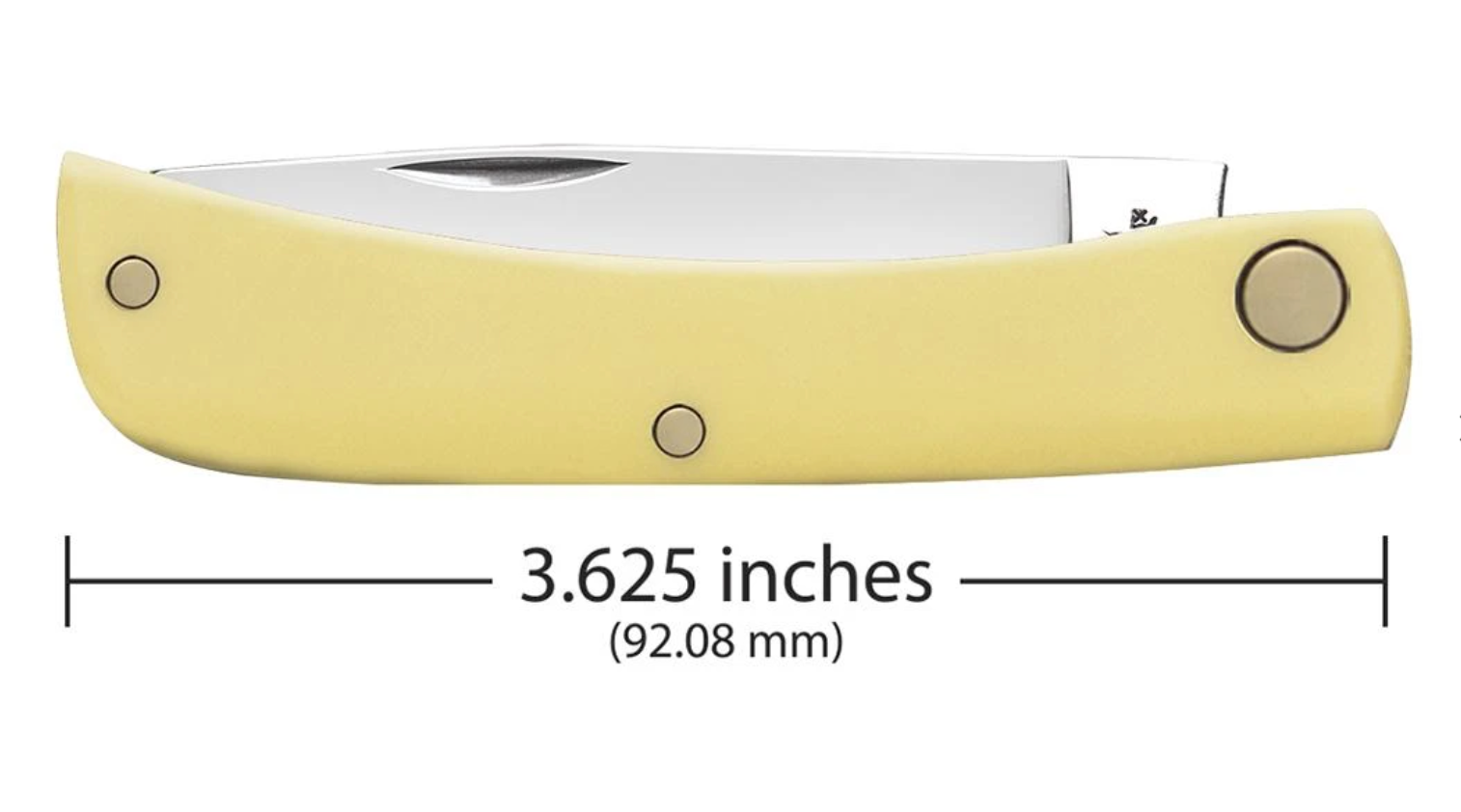 Yellow Synthetic Chrome Vanadium Sod Buster Jr® Knife - High-Quality Folding Pocket Knife for Outdoor, Camping, and Everyday Carry (Model 00032)