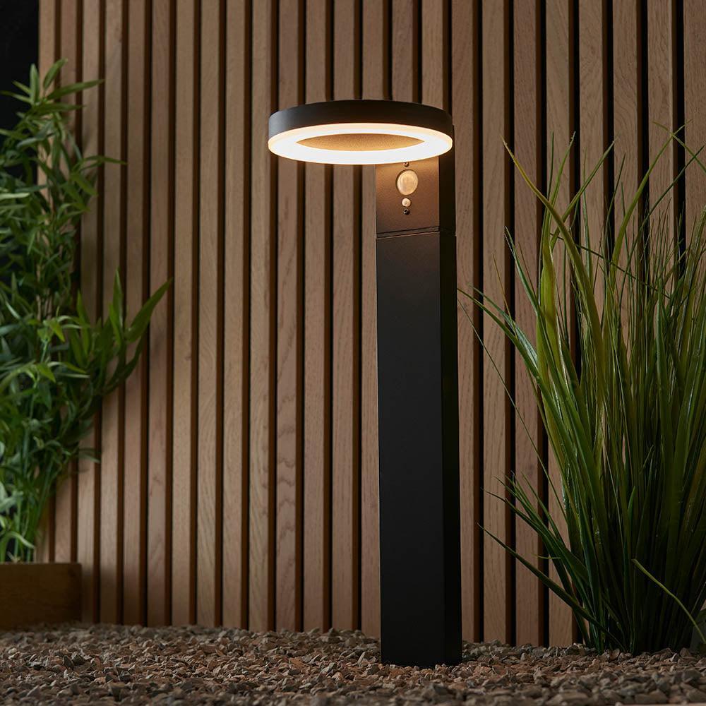 Ebro 1 Light Solar Powered Outdoor Lamppost with PIR Motion Sensor - Weatherproof Garden Lighting for Pathways, Driveways, and Backyards
