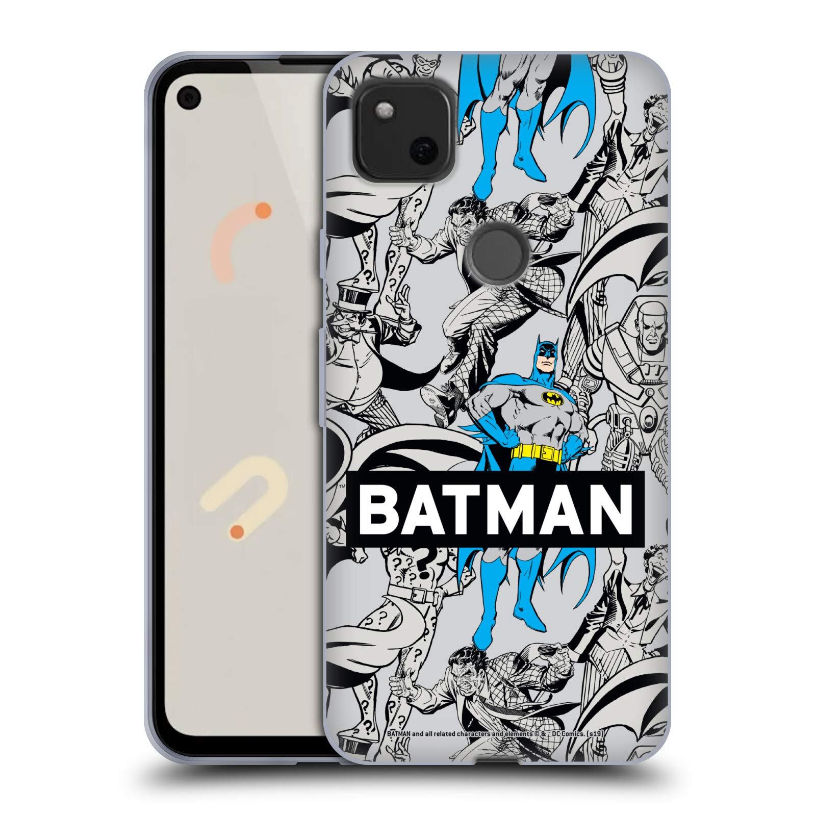 Batman Soft Gel Case for Google Pixel 4a - DC Comics Vintage Fashion for Fans