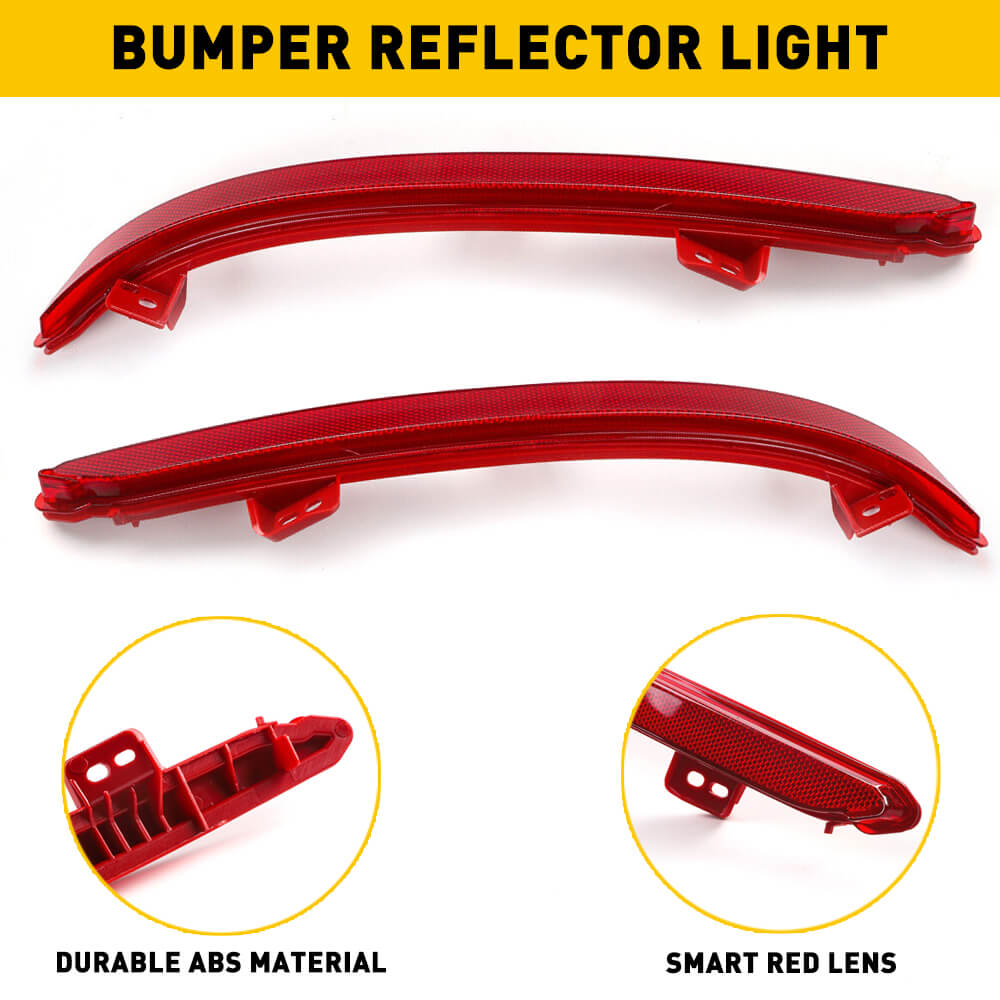 Honda Accord 2018-2022 Red Rear Bumper Reflector Lamp Replacement - Left & Right Side Compatible - Enhance Night Visibility & Safety for Sedan Driving