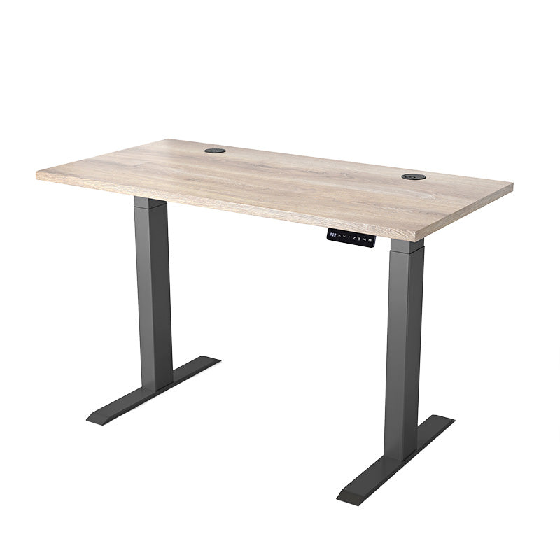 ALVIS Height Adjustable Standing Desk 47.2 Inch - Warm Oak & Black Finish | Perfect for Home Office, Gaming & Workspace Ergonomics
