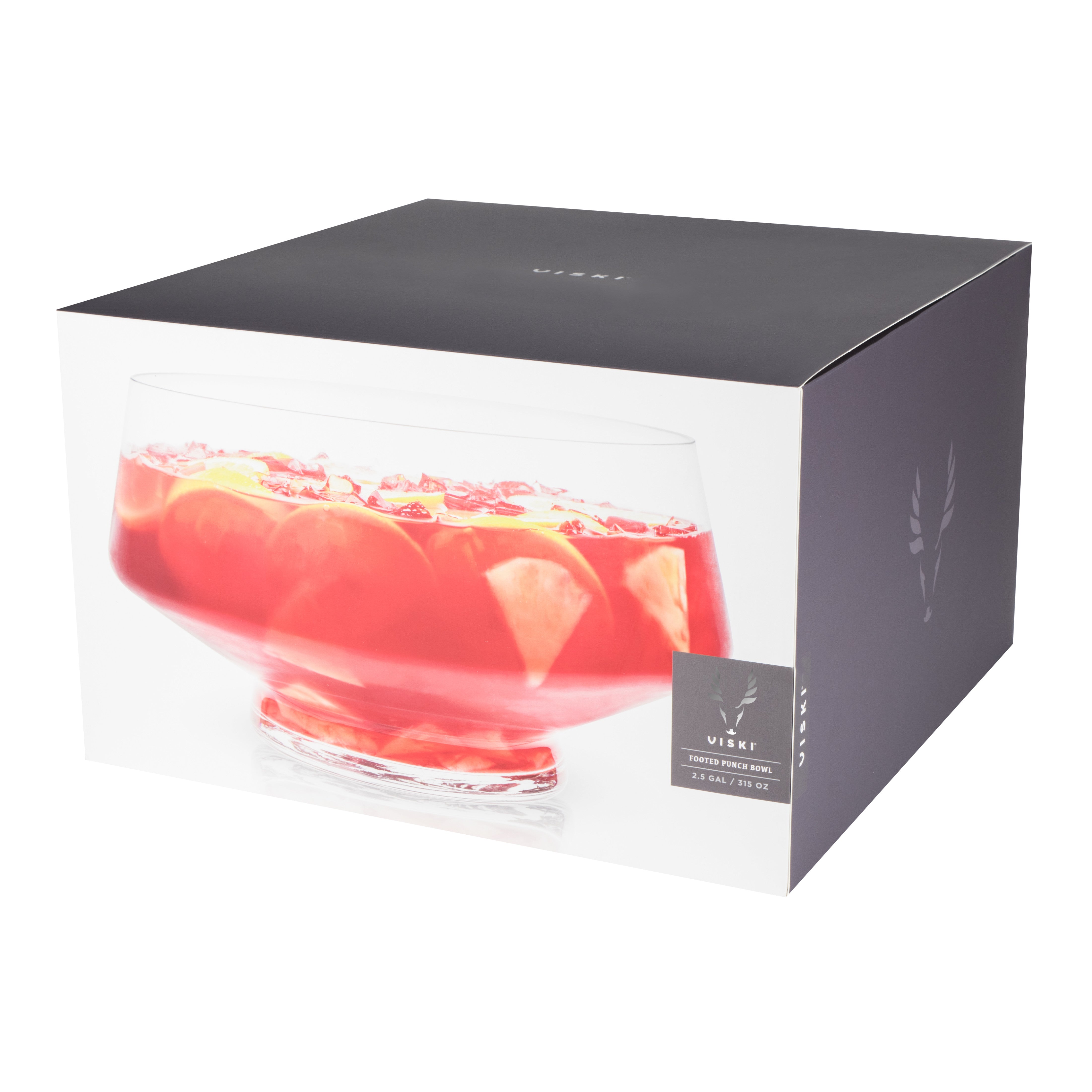 Premium Raye Heavy Base Punch Bowl Set - Elegant Glass Serving Bowl for Parties, Weddings & Holidays - Large Capacity for Drinks, Cocktails & Beverages