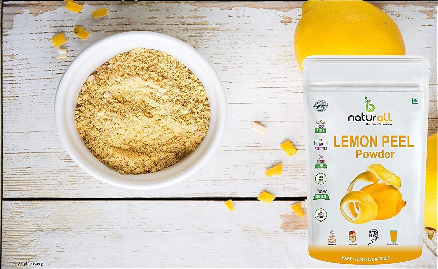 Pub Skin Care Combo Pack - 2 x 200g Pomegranate Peel Powder & Lemon Peel Powder (400g Total) for DIY Face Masks, Scrubs & Natural Skincare