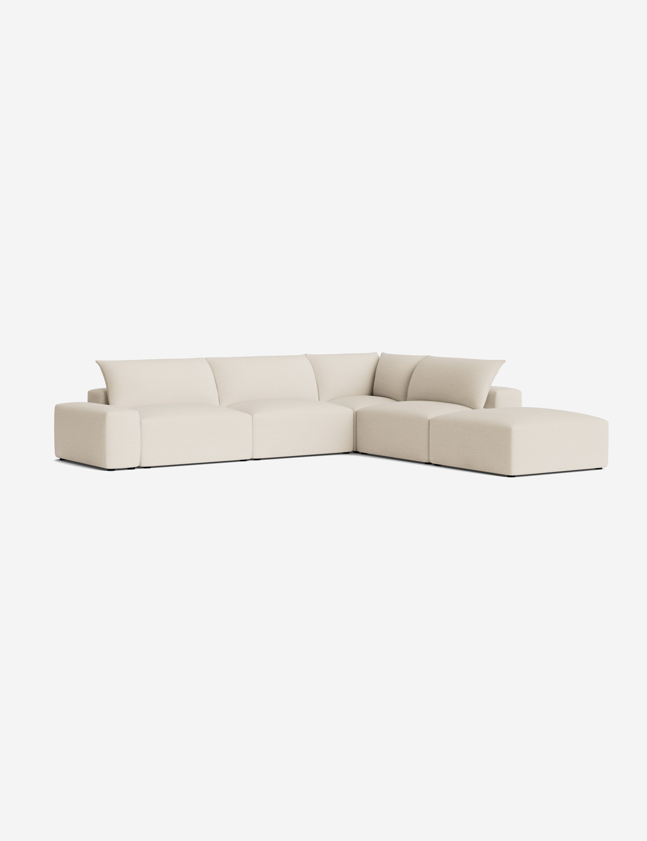 Brinley Chaise Sectional Sofa - Modern L-Shaped Couch with Chaise Lounge for Living Room, Family Room & Home Theater - Comfortable Fabric Upholstery