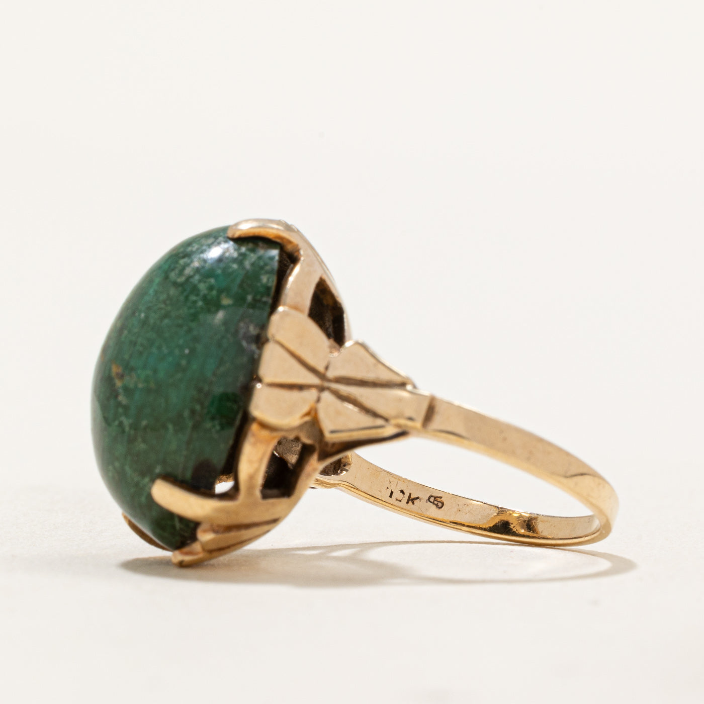 20.00ct Oval Malachite Cabochon Dome Ring - Size 5.5 - Handmade Gemstone Jewelry for Women - Perfect for Weddings, Parties & Special Occasions
