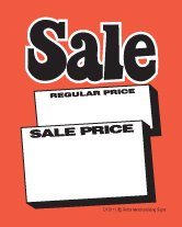 Fluorescent Red Orange Black Unstrung Drill Tags (100 Pack) - Store Sale Signs for Retail & Business