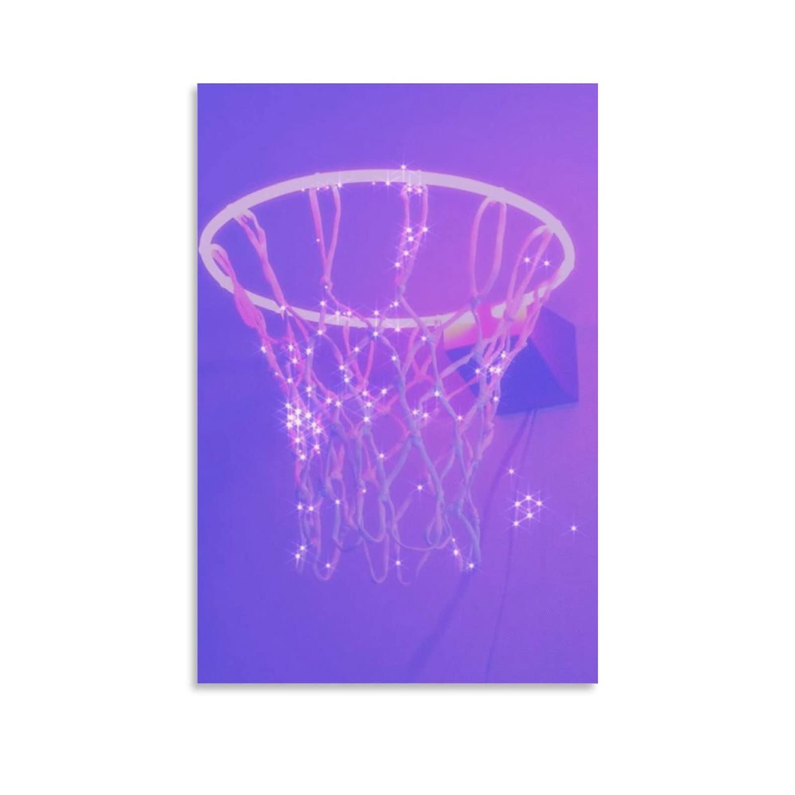 Purple Basketball Hoop Canvas Wall Art - Modern Oil Painting Print for Home & Office Decor - Unframed 12x18 inches (30x45cm) - Perfect for Living Room, Bedroom, Bathroom & Kitchen
