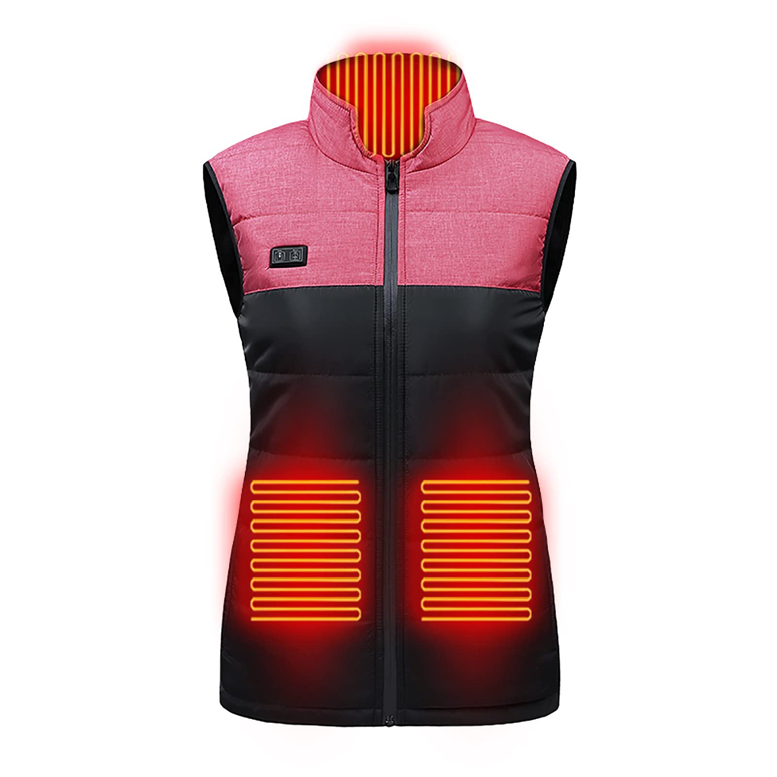 Heated Vest for Men & Women - Lightweight Electric Heating Jacket for Outdoor Activities (Batteries Not Included) - Red #15, Large - Perfect for Hiking, Camping & Winter Sports
