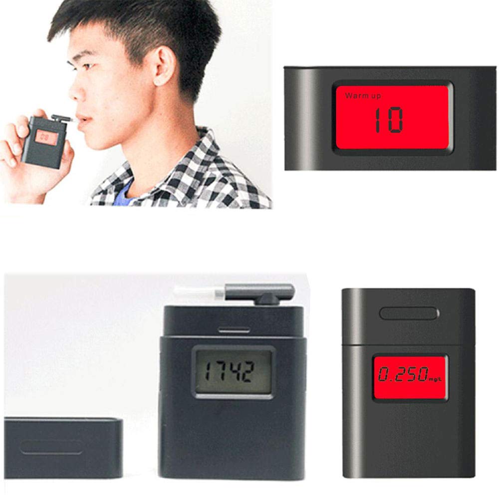 Professional Breath Alcohol Tester with LCD Digital Display - Portable Police-Grade Breathalyzer for Personal & Workplace Safety | Includes Mouthpieces for Accurate BAC Testing | Perfect for Nightlife, Driving Safety, and Workplace Compliance