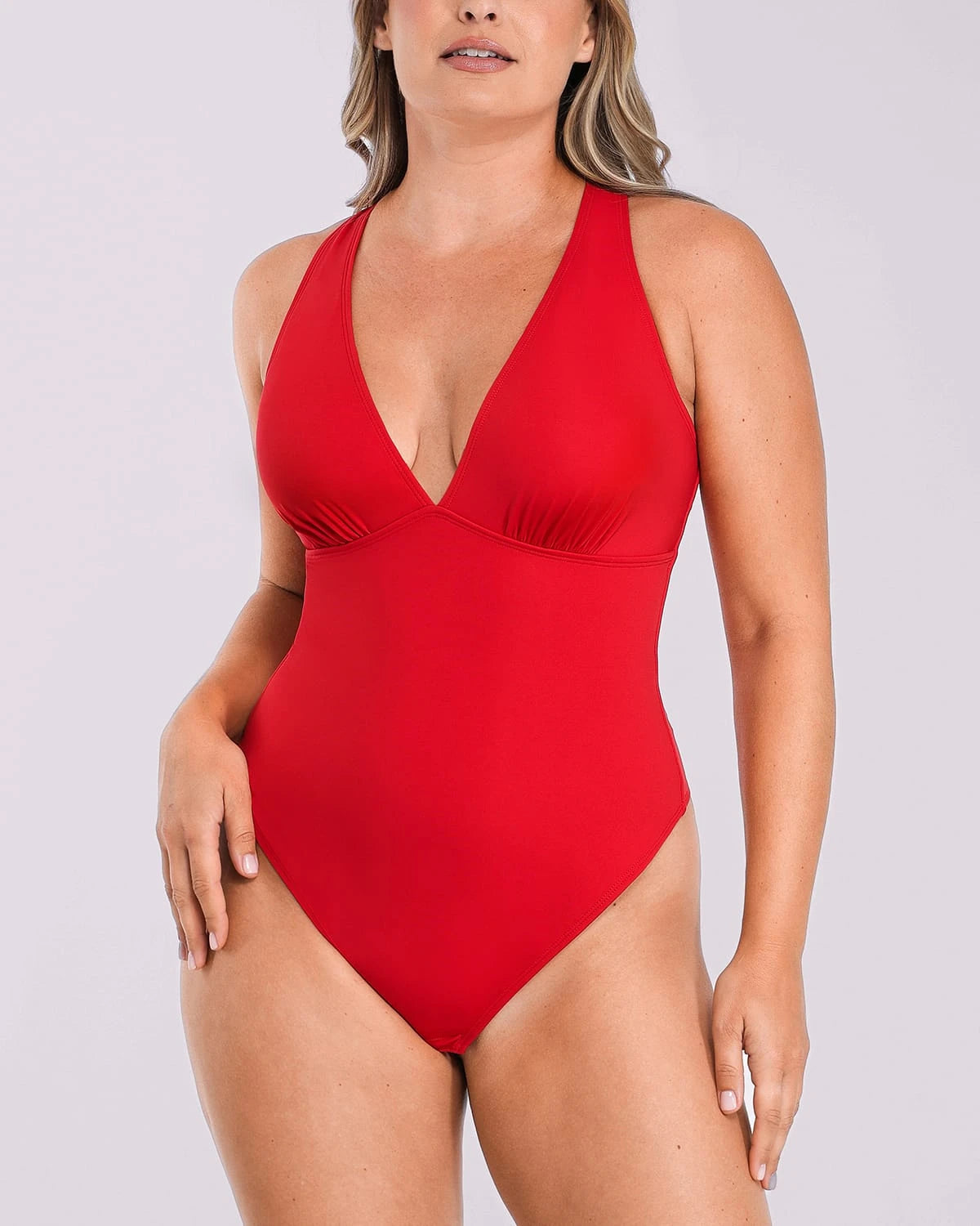 AirSlim® Deep V Neck Cross Back Shaping Bodysuit - Slimming Shapewear for Women | Perfect for Dresses, Tops & Everyday Wear