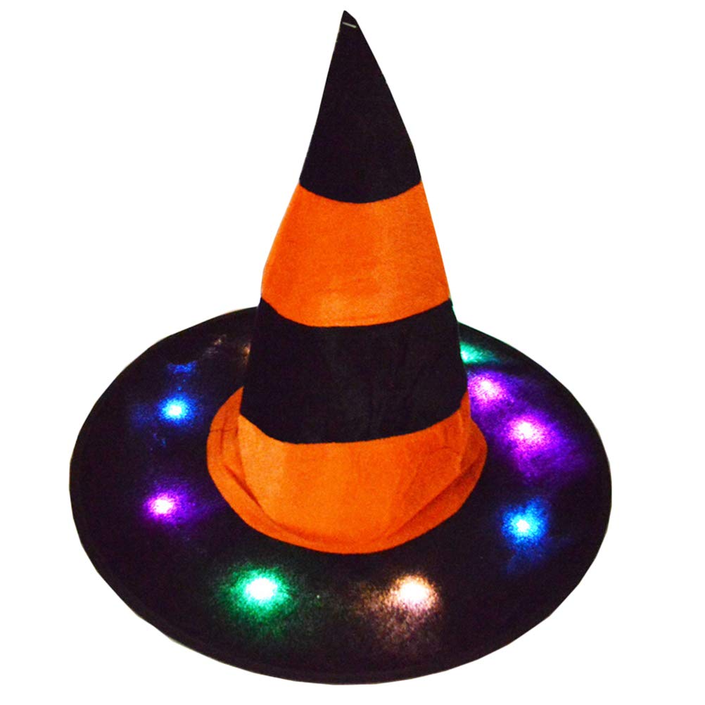 Glowing Witch Hat for Halloween - Luminous Cosplay Headdress for Party & Masquerade (Random Color) - Perfect for Halloween Decorations, Costume Parties & Nighttime Events