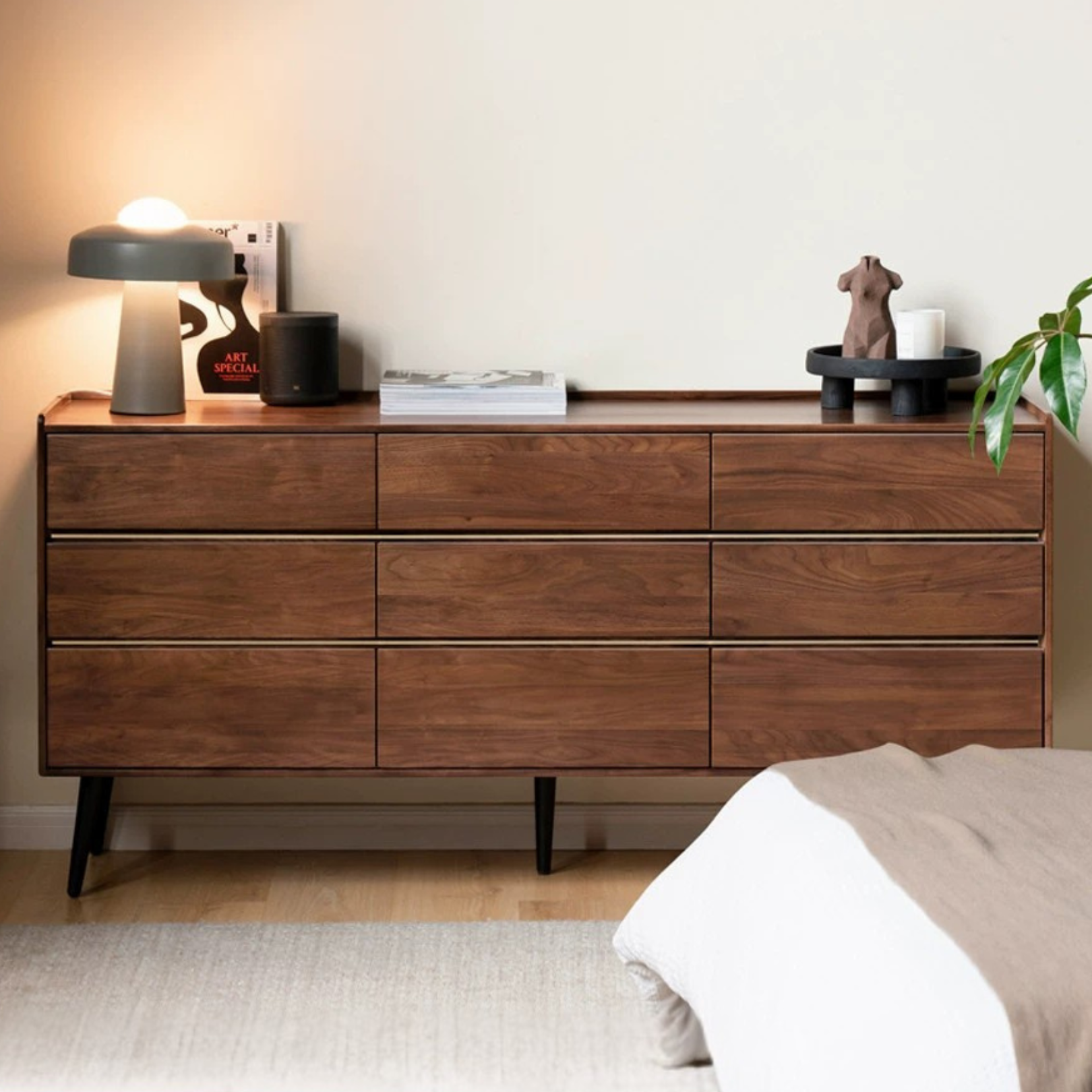 Premium Black Walnut Solid Wood Cabinet - Handcrafted Storage Organizer for Kitchen, Bathroom & Living Room | Rustic Home Decor & Space Saving Solution