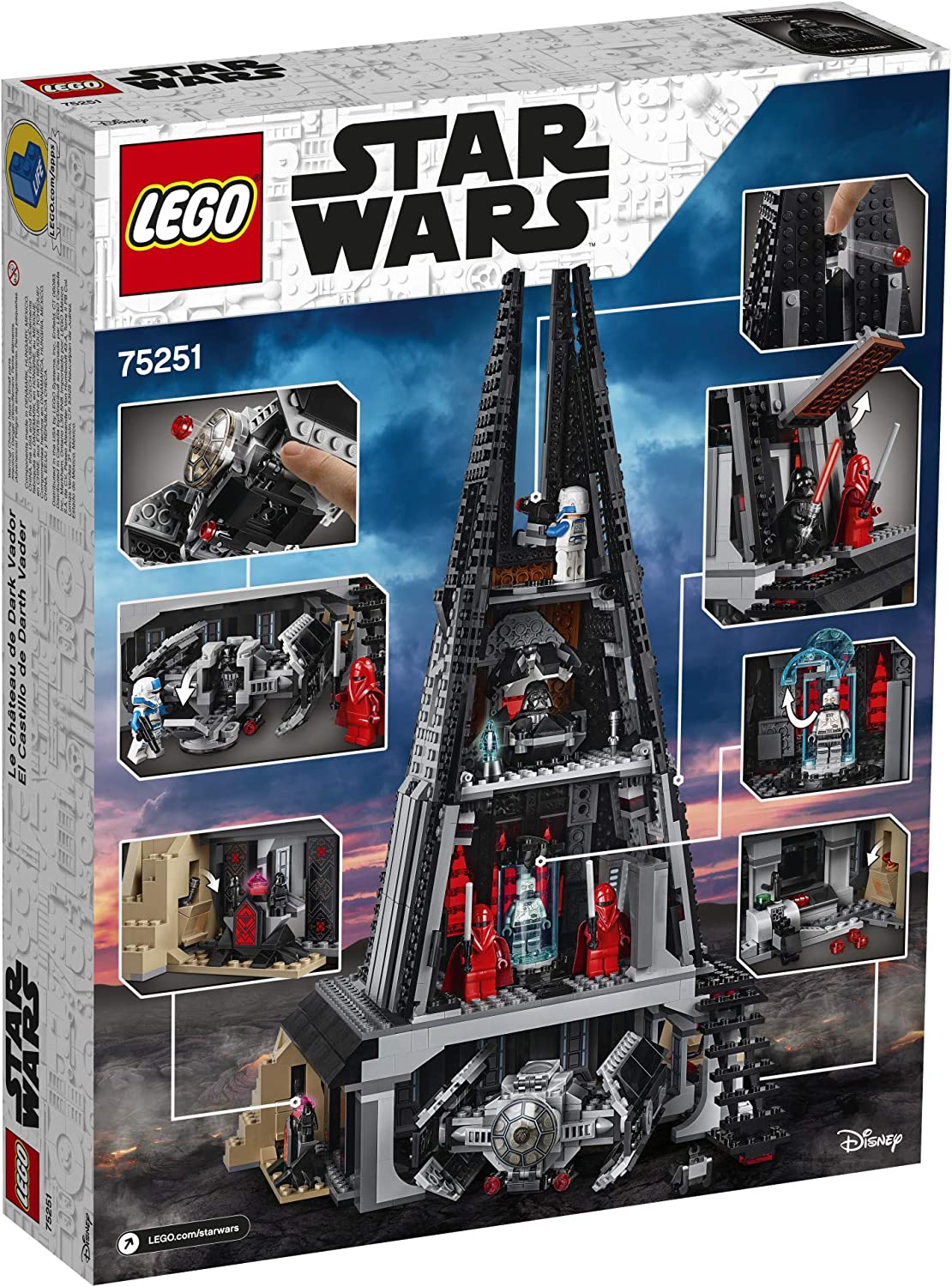 LEGO Star Wars Darth Vader's Castle Building Set 75251 - 1,065 Pieces with Darth Vader, Emperor Palpatine & More - Perfect for Star Wars Fans & Collectors - Great for Display, Play & Gift Giving