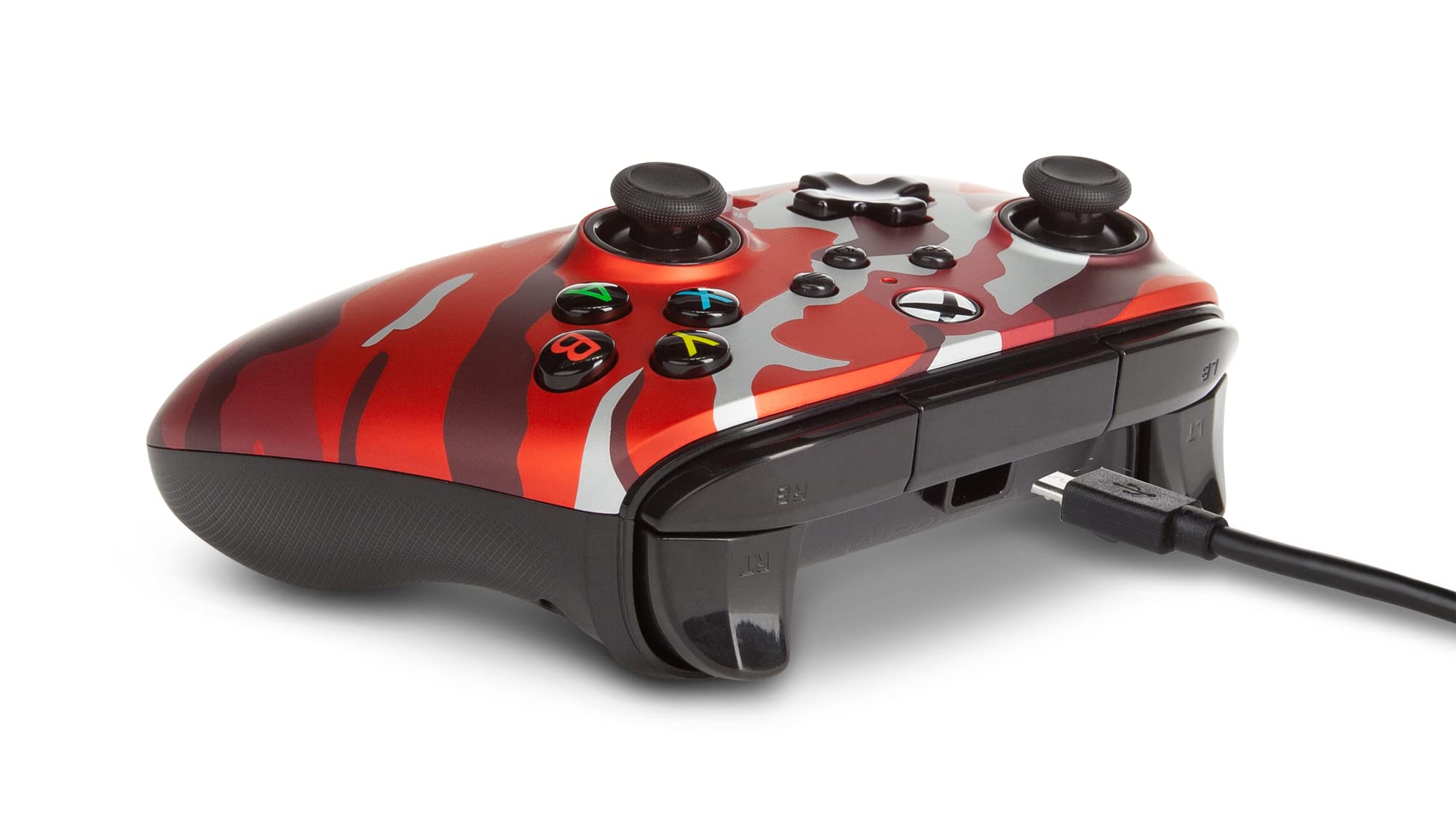 PowerA Enhanced Wired Controller for Xbox Series X|S - Metallic Red Camo | Xbox One & Series X/S Compatible Gamepad | Ergonomic Design for Long Gaming Sessions | Perfect for FPS, Racing & Action Games