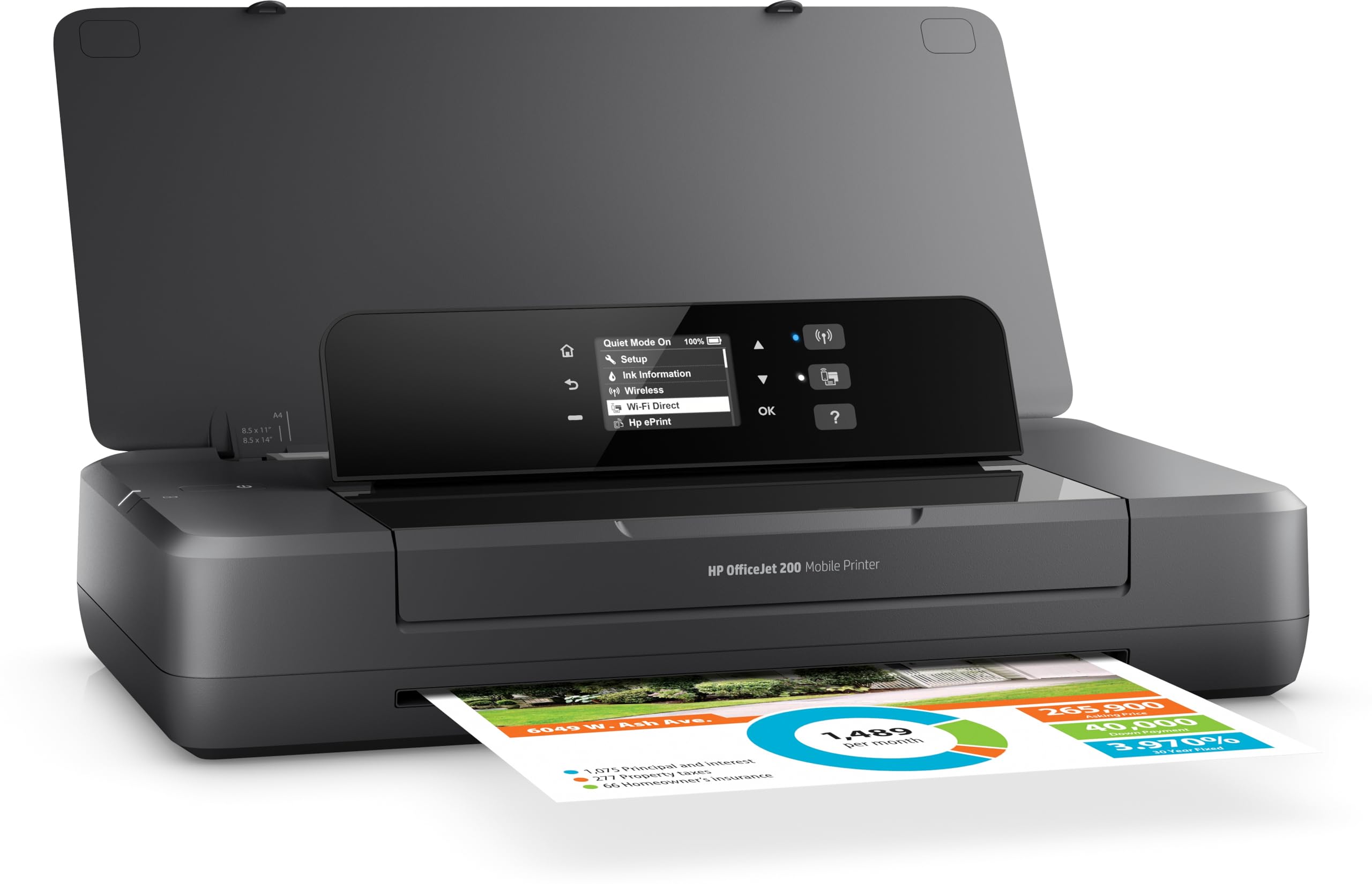 HP OfficeJet 200 Portable Wireless Mobile Printer - Compact & Lightweight (18.6x36.4x6.9cm) for Business Travel & Home Office - Black (CZ993A#BHC) | Perfect for On-the-Go Printing, Remote Work & Small Business Needs