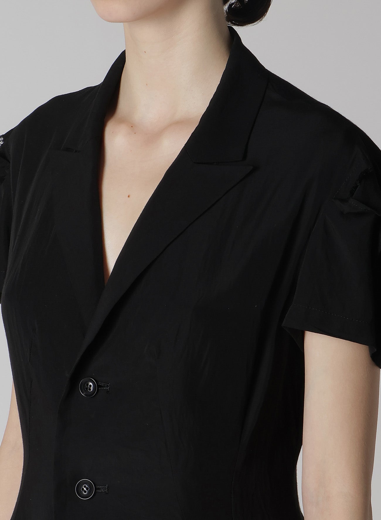 Cupro Dungaree Baller Lace Square Cloth Sleeve Jacket - Stylish Women's Fashion Outerwear for Casual Outings and Office Wear