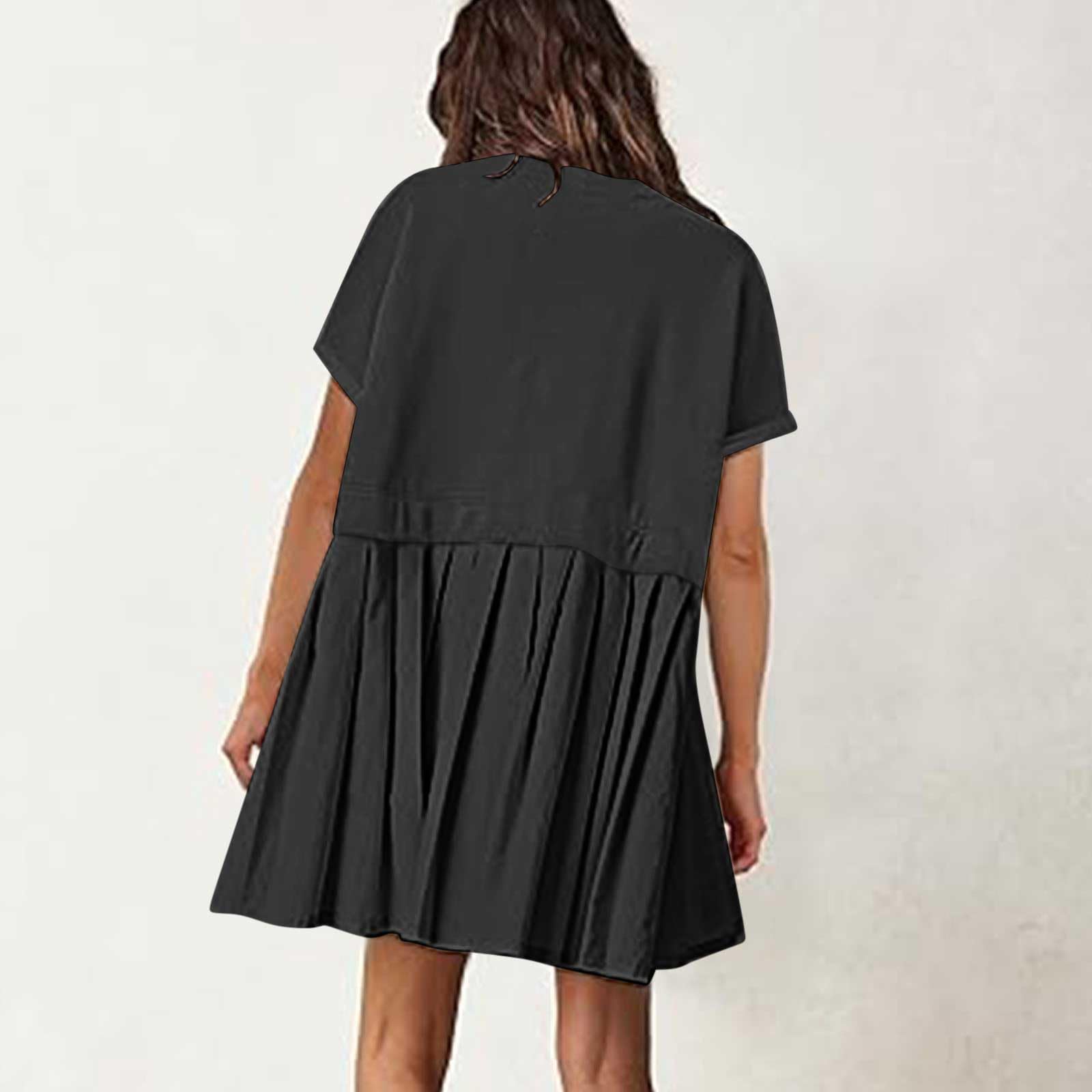 Women's Oversized Sweatshirt Dress - Summer Ruffle A-Line Babydoll Mini Dress for Casual, Athletic & Tennis Wear | Lounge, Gym, Street Fashion & Date Night Outfits
