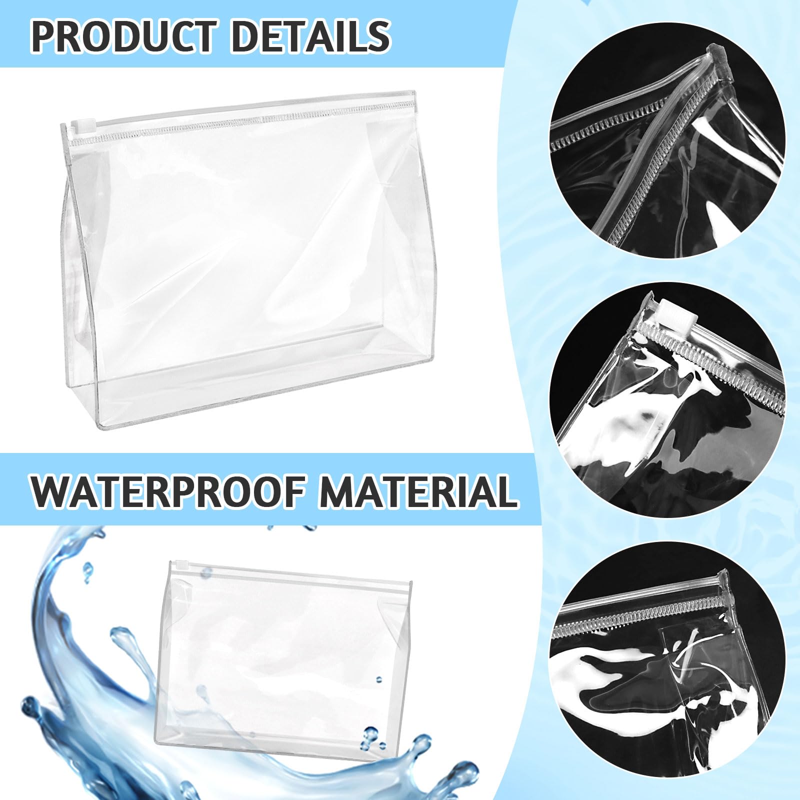 BadenBach 24-Pack Small Clear Makeup Bags - 7.9