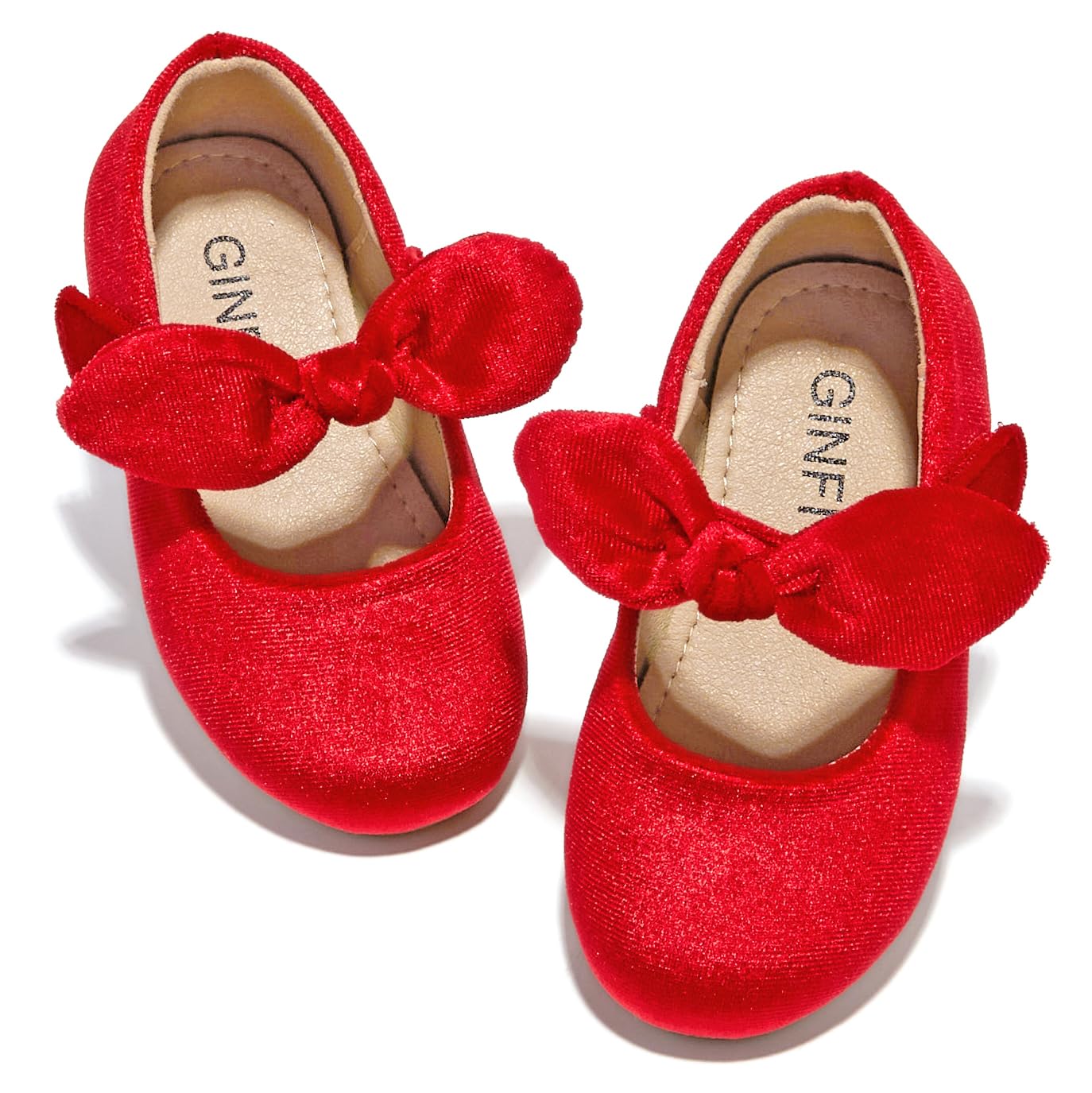 GINFIVE Toddler Girls Mary Jane Shoes - Soft Ballet Flats for Baby & Little Girls - Perfect for Parties, School & Special Occasions