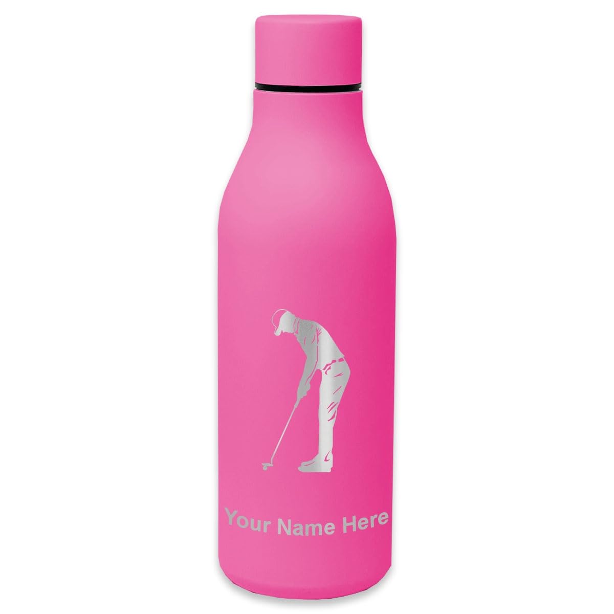 LaserGram Double Wall Insulated Stainless Steel Water Bottle - Personalized Engraved Golf Gift for Men & Women - Perfect for Golf Course, Office & Outdoor Activities