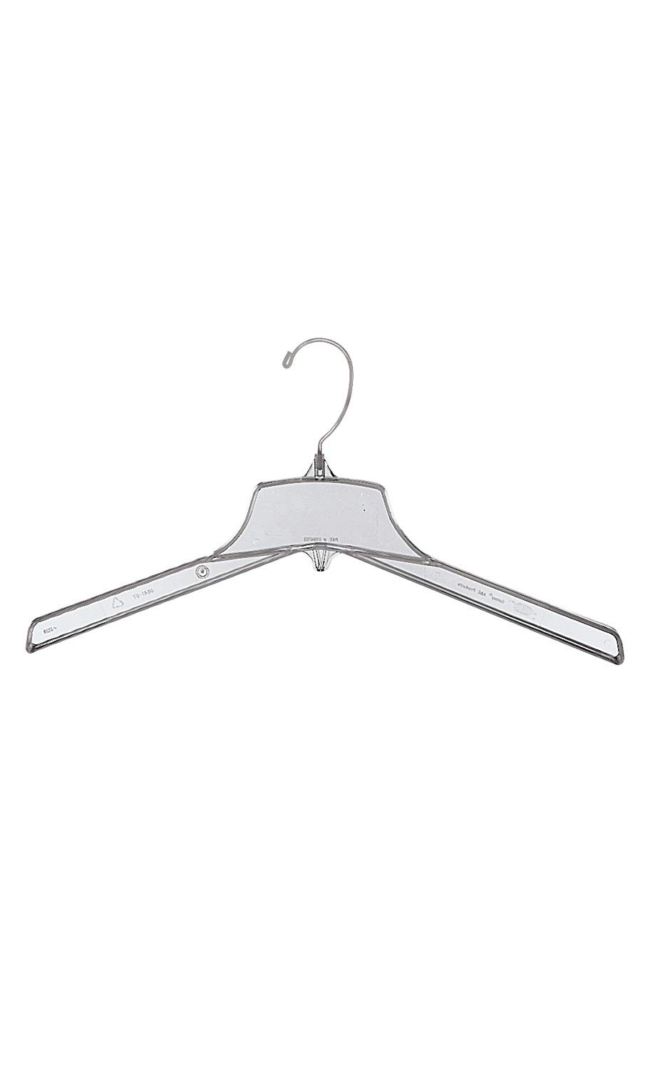 SSWBasics 17 Inch Clear Plastic Coat Hangers - Shatterproof & Durable (Pack of 100) - Perfect for Closet Organization, Retail Stores & Dry Cleaning Businesses