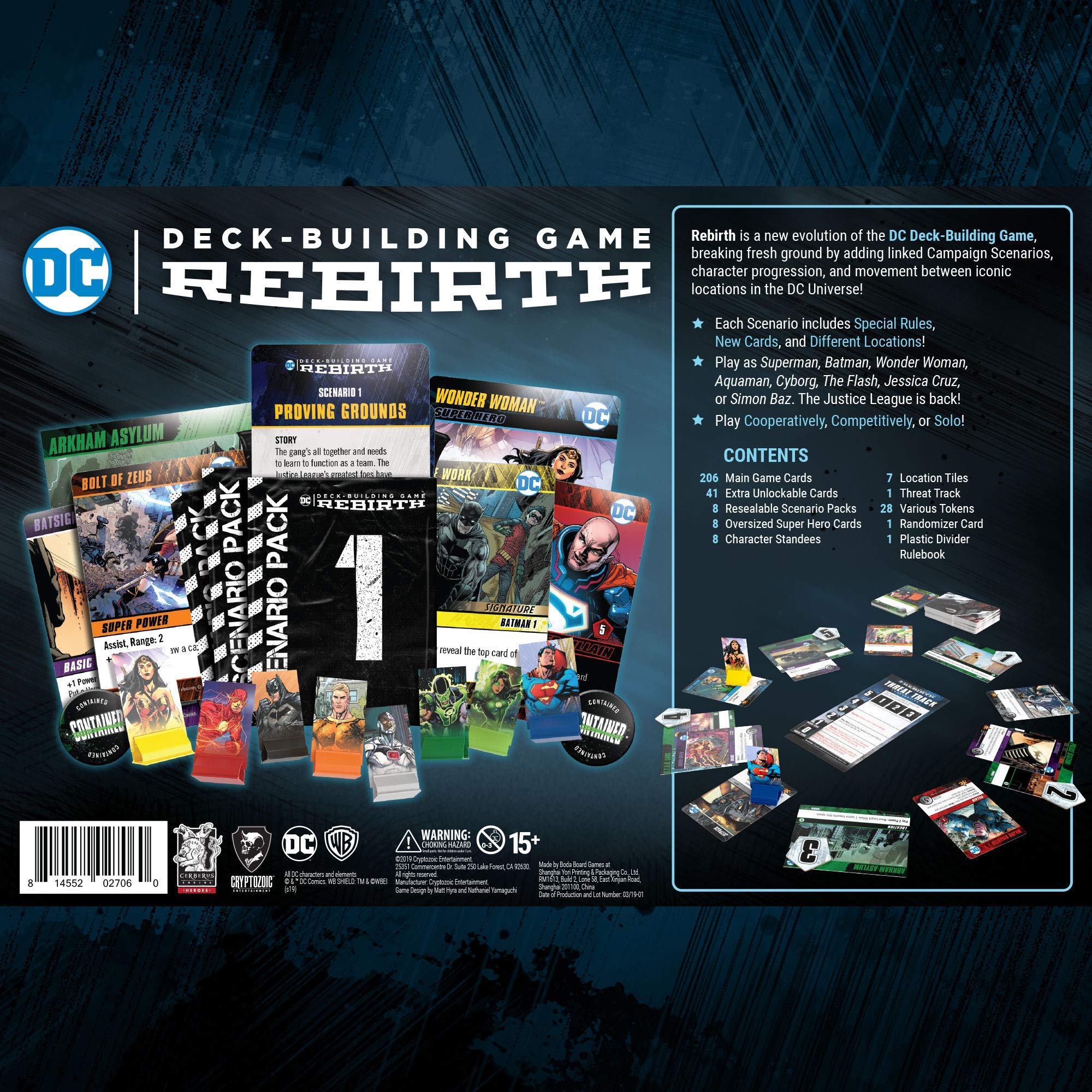 DC Deck Building Game: Rebirth - Multi-Campaign Expansion with Unique Gameplay & Cards | Iconic DC Universe Locations | Compatible with DC Deck-Building Series | Perfect for Game Nights & Superhero Fans