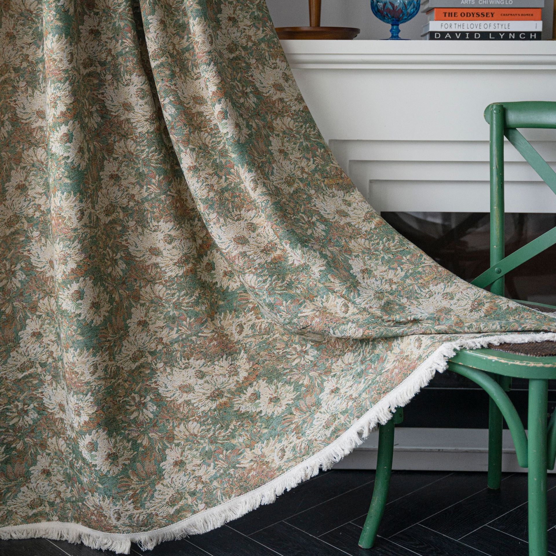 Jocelyn Green Floral Blackout Curtains for Bedroom - Custom Room Darkening Window Drapes for Better Sleep & Privacy