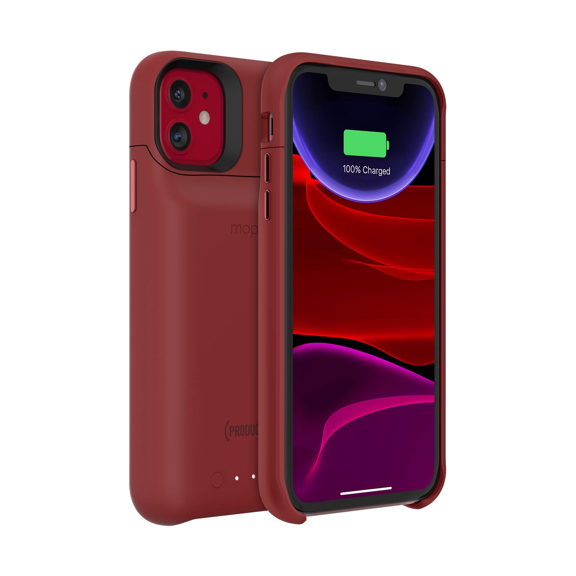 mophie Juice Pack Access Ultra-Slim Wireless Charging Battery Case for iPhone 11 - Product Red | Portable Charger for Travel, Work & Daily Use
