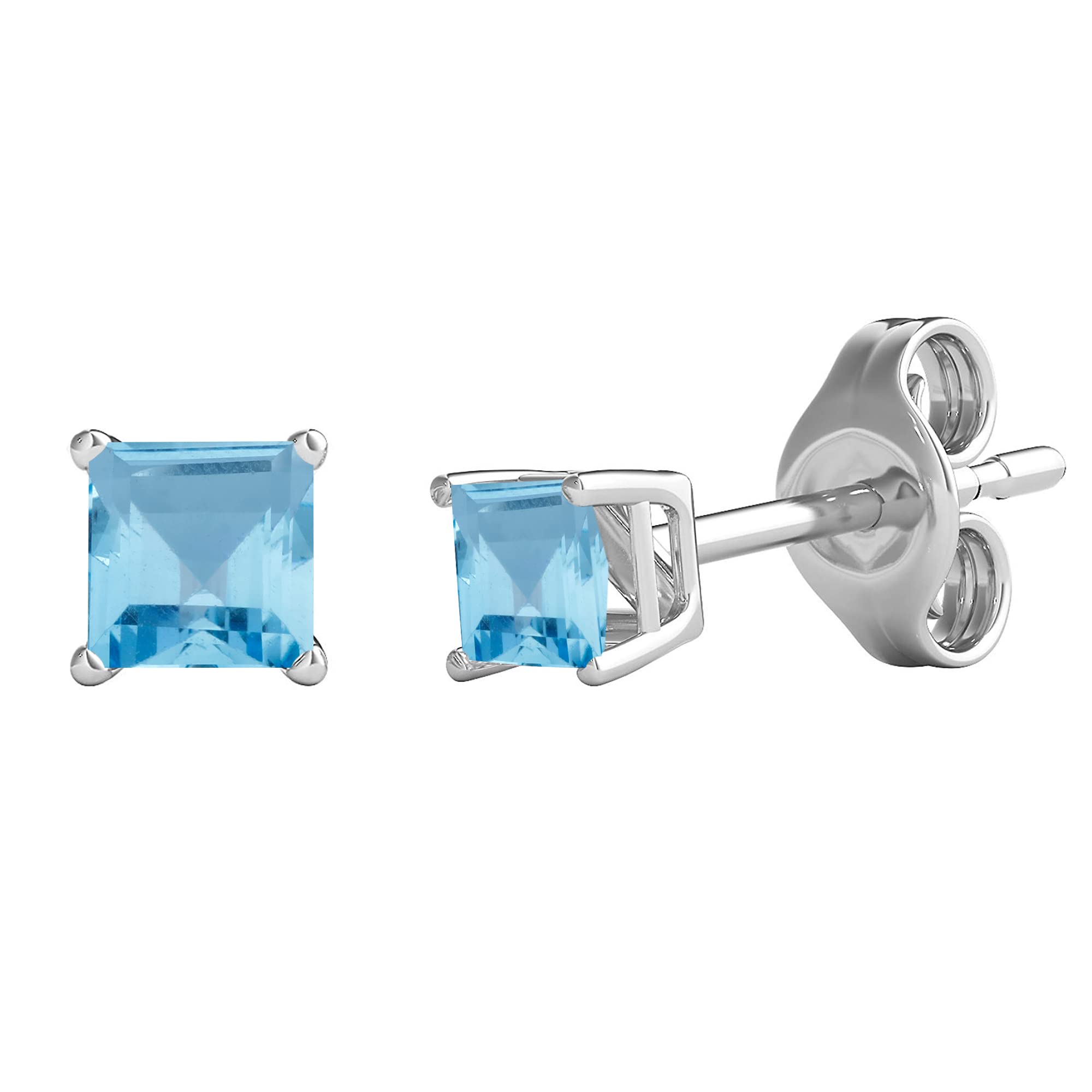 Natural Gemstone Sterling Silver Stud Earrings for Women - Elegant & Hypoallergenic Jewelry for Everyday Wear, Gifts & Special Occasions
