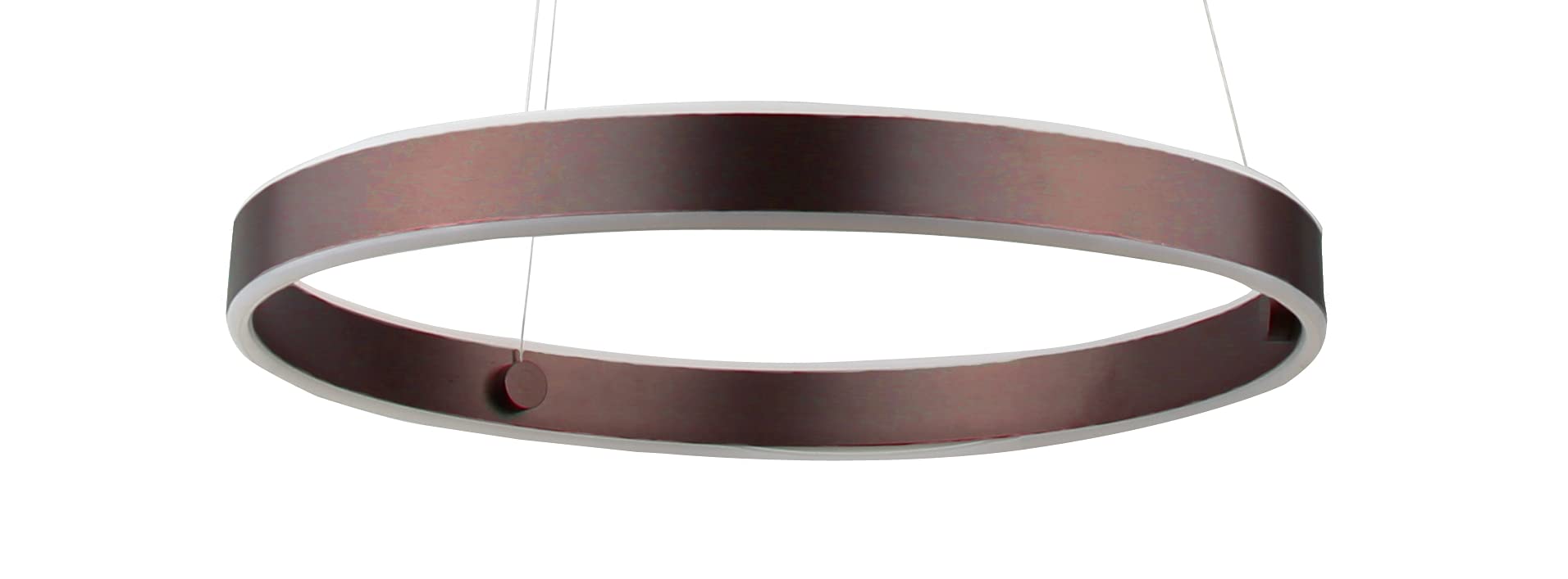 Modern Adjustable LED Pendant Light - 1 Ring Chandelier in Warm White (3000K) & Brown Finish for Dining Room, Living Room, Bedroom, Hallway - Perfect for Kitchen Islands, Breakfast Nooks & Entryway Lighting