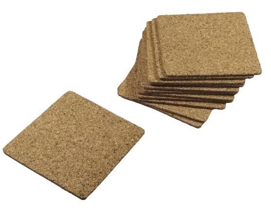 Premium Cork Square Tea Coasters Set of 12 - 4