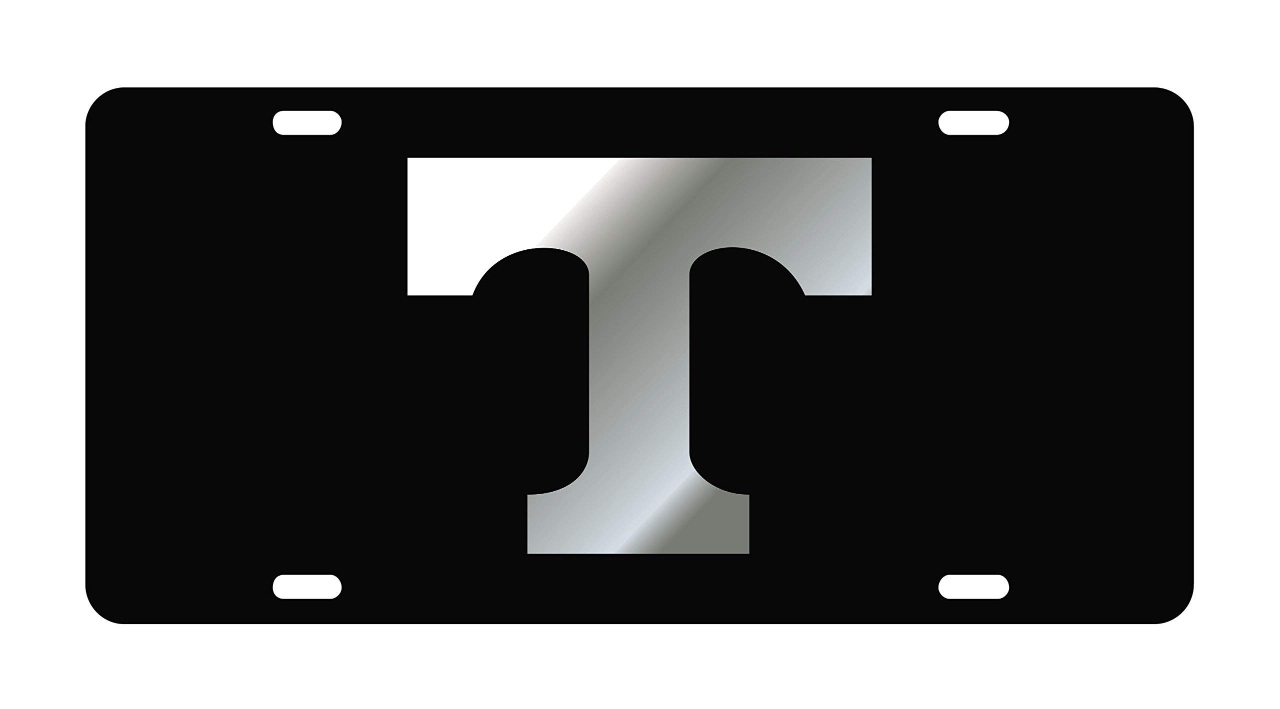 University of Tennessee UT Vols Acrylic Mirror T Logo Tag - Black Custom College Alumni Gift for Fans, Graduates & Students - Perfect for Keychains, Backpacks & Game Day Accessories