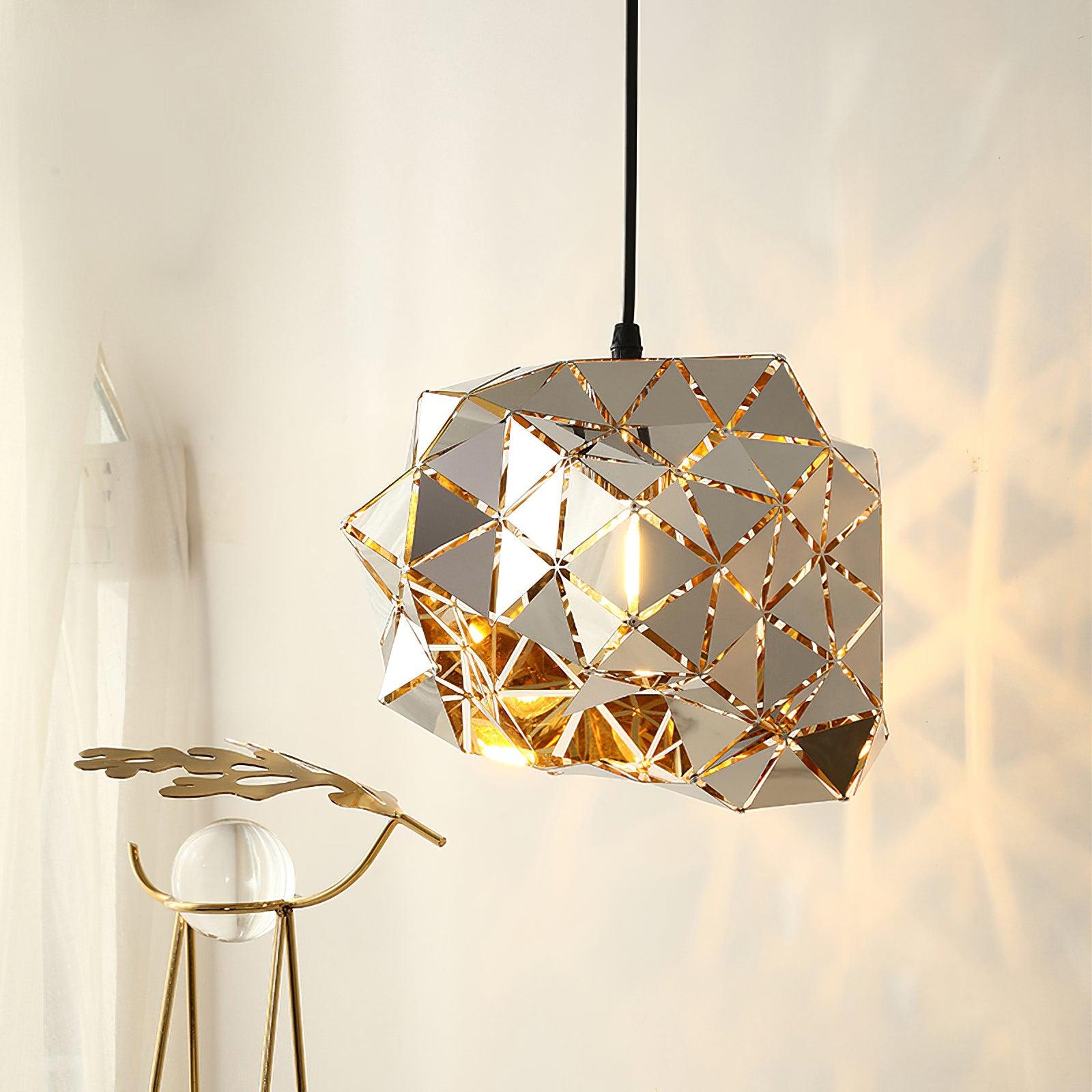 Modern Geometric Panel Pendant Light - Sleek Hexagon Chandelier for Dining Room, Kitchen Island & Living Room Decor