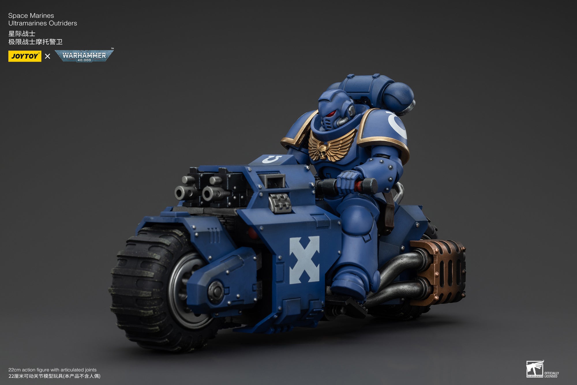 JOYTOY 1/18 Scale Warhammer 40K Space Marines Ultramarines Outriders Brother Catonus Action Figure - Reissue Version - Collectible Model for Display & Wargaming Scenes