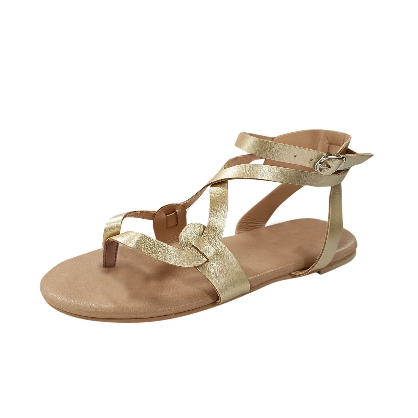 Women's Summer Fashion Sandals - Retro Buckle Flat Flip Flops | Comfortable Casual Beach & Vacation Footwear