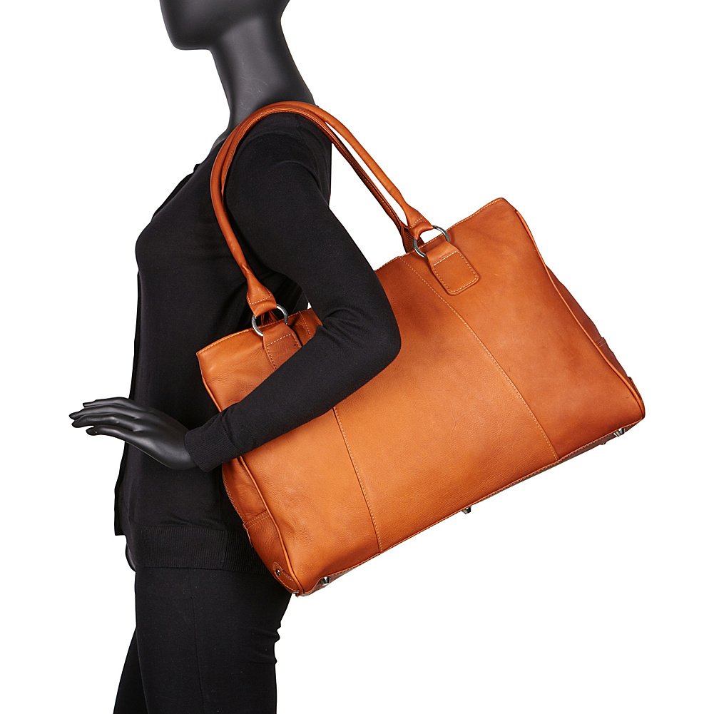 Stylish Chocolate Brown Laptop Travel Tote Bag for Women & Men - Waterproof Work Commuter Briefcase with Padded Laptop Compartment (Fits 15.6